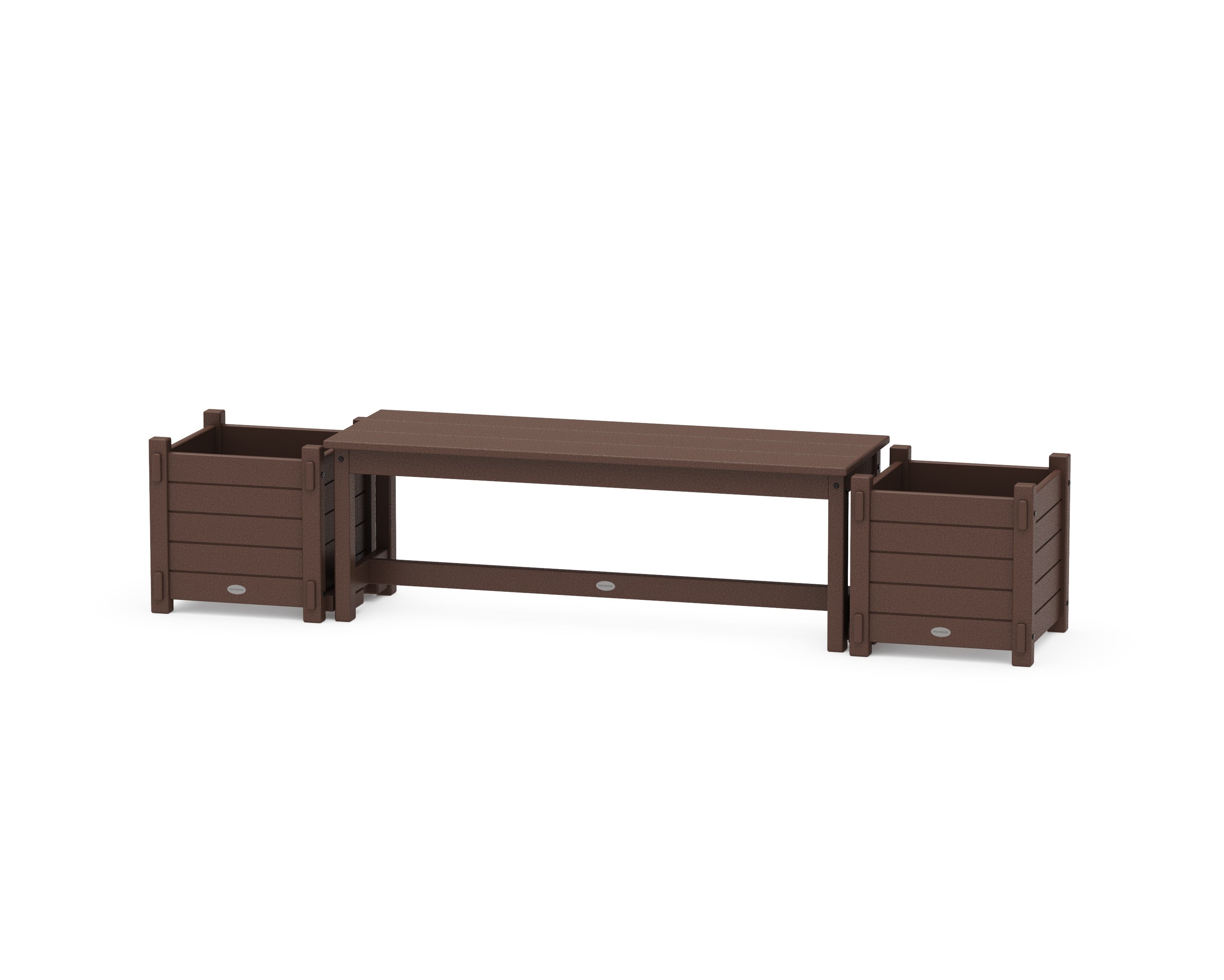 48" Nautical Straight Planter Bench Set in Mahogany