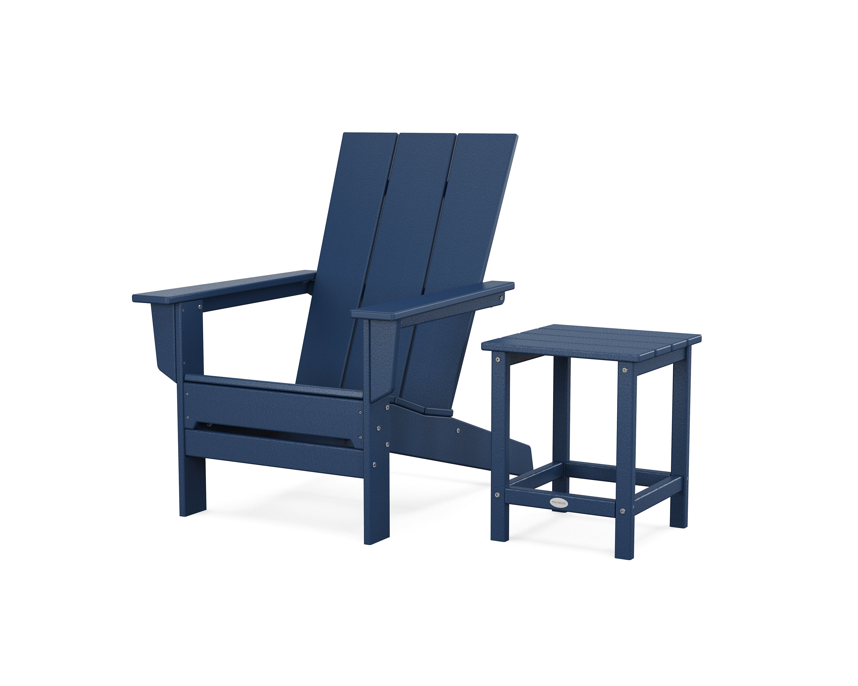 Modern Studio Adirondack Chair with Side Table in Navy