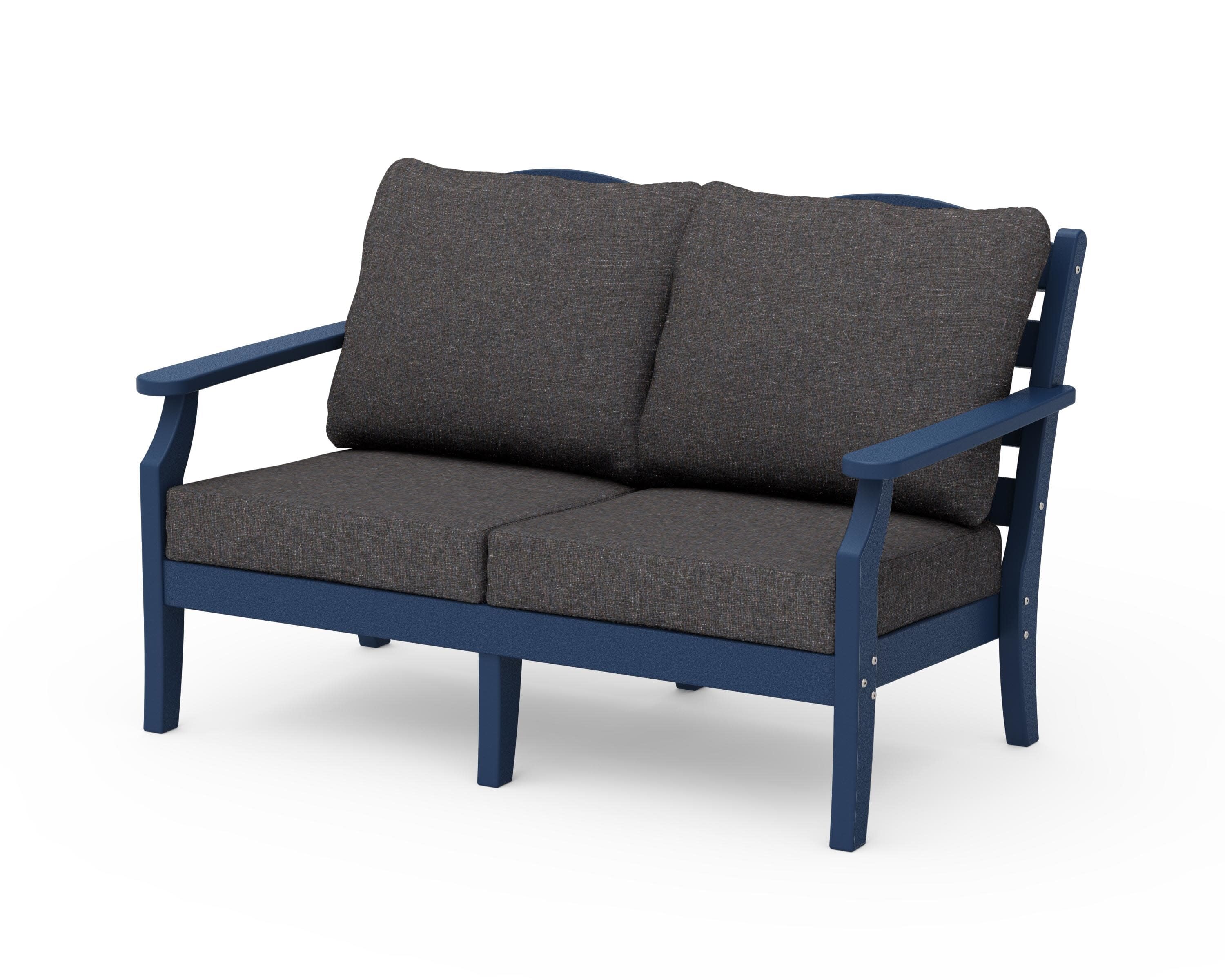 Savannah Deep Seating Loveseat in Navy / Ash Charcoal
