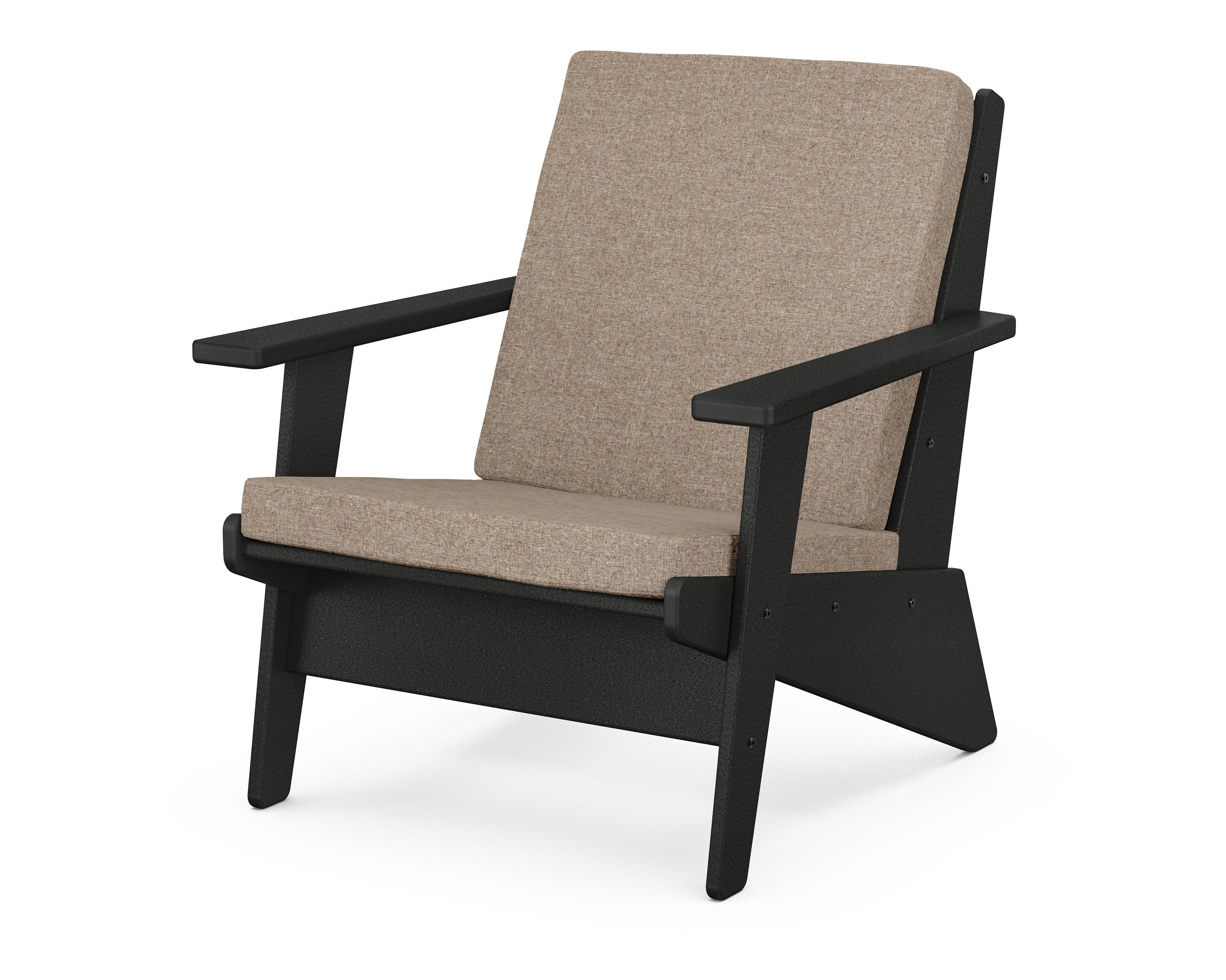 Riviera Modern Lounge Chair in Black / Spiced Burlap