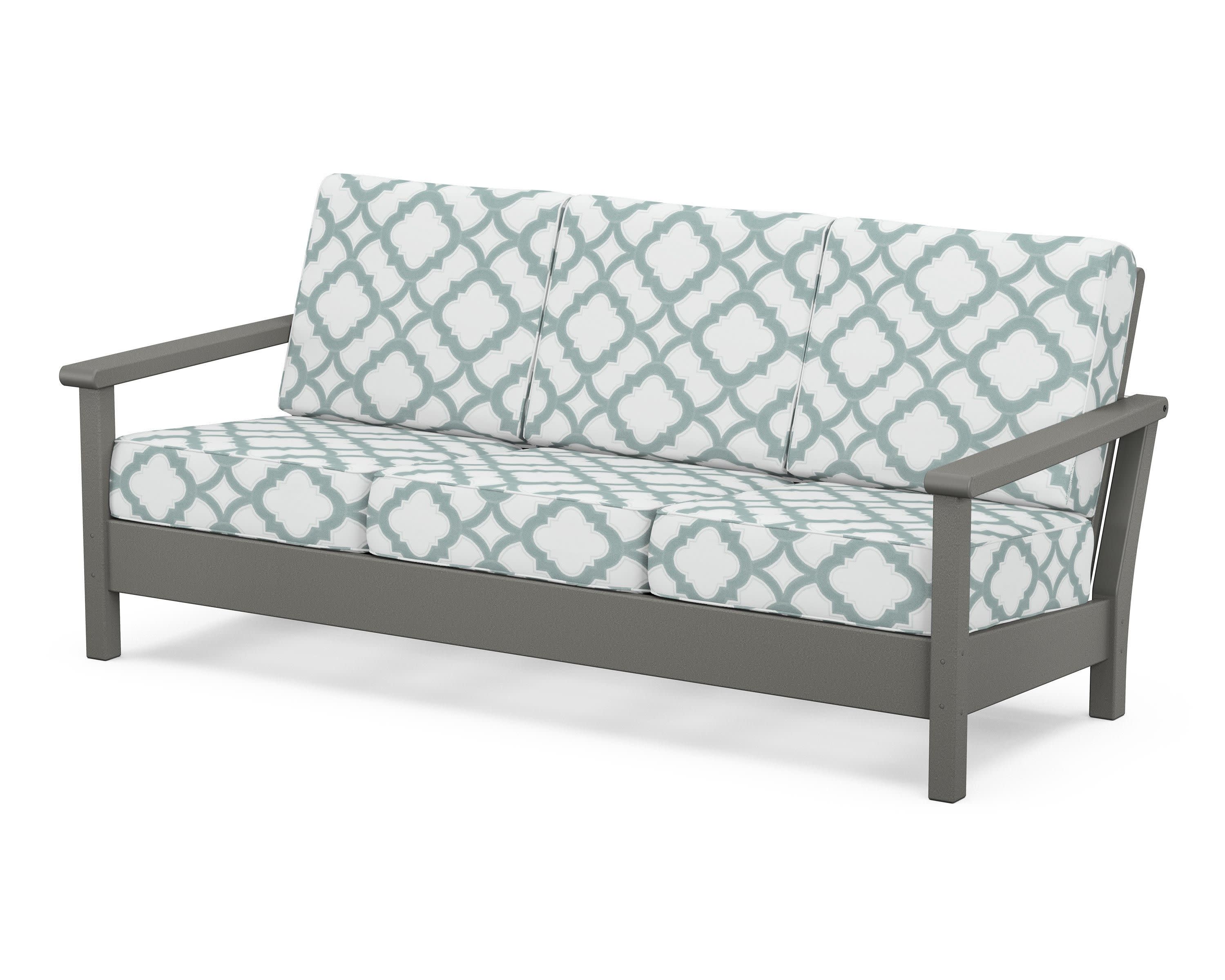 Harbour Deep Seating Sofa in Slate Grey / Trellis Glacier Spa