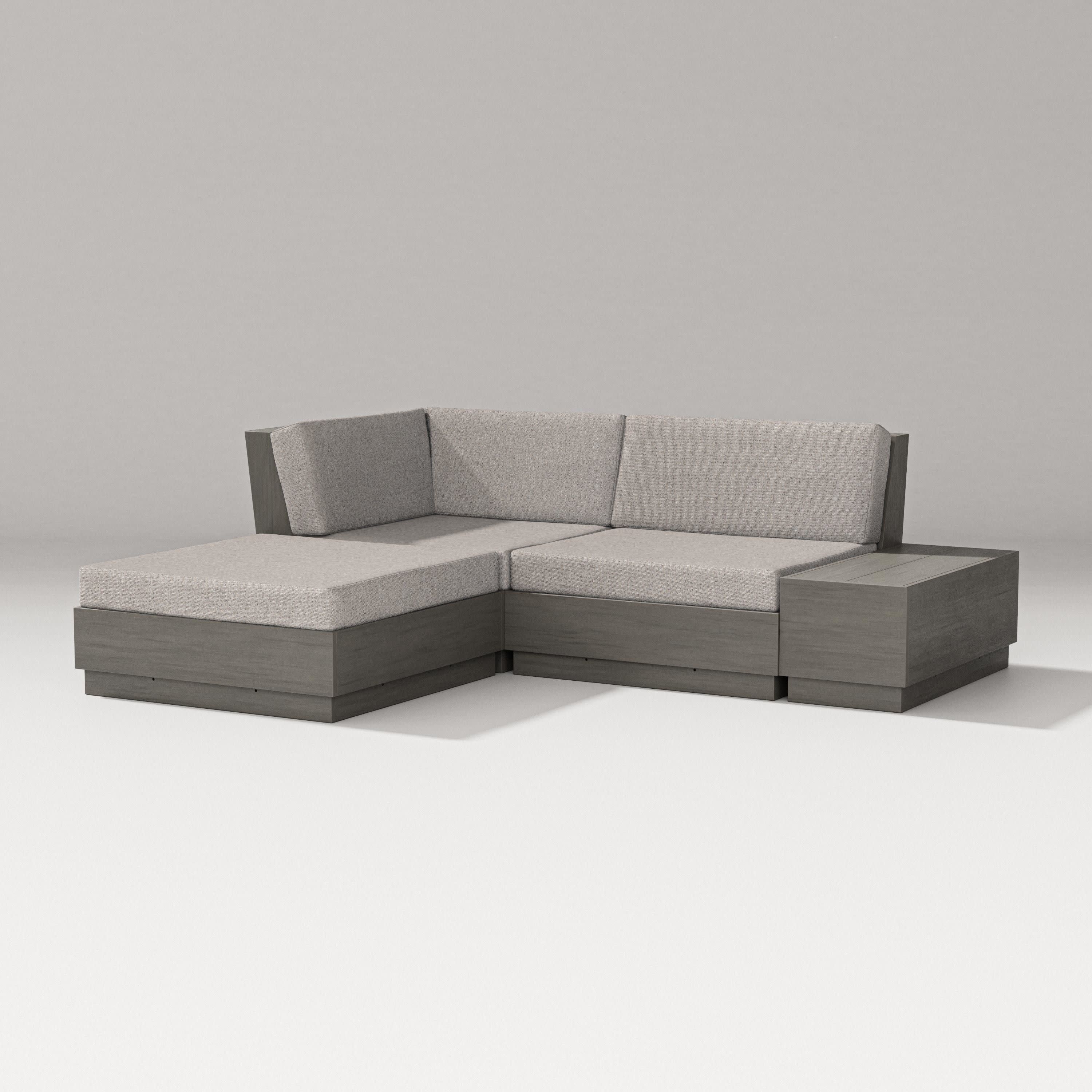 Elevate Loveseat Sectional with Chaise in Driftwood / Weathered Tweed