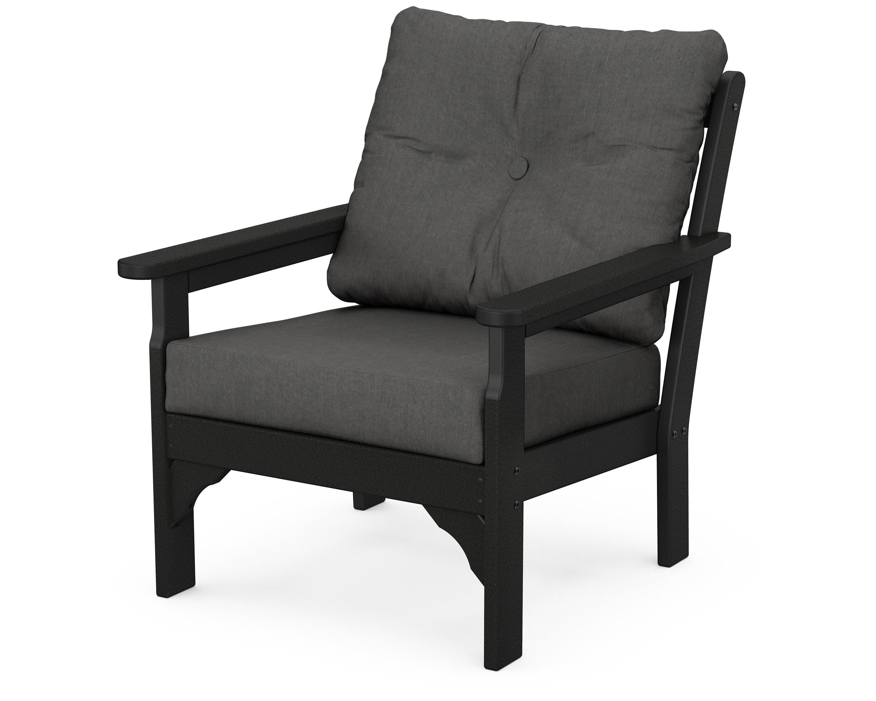Vineyard Deep Seating Chair in Black / Spectrum Carbon
