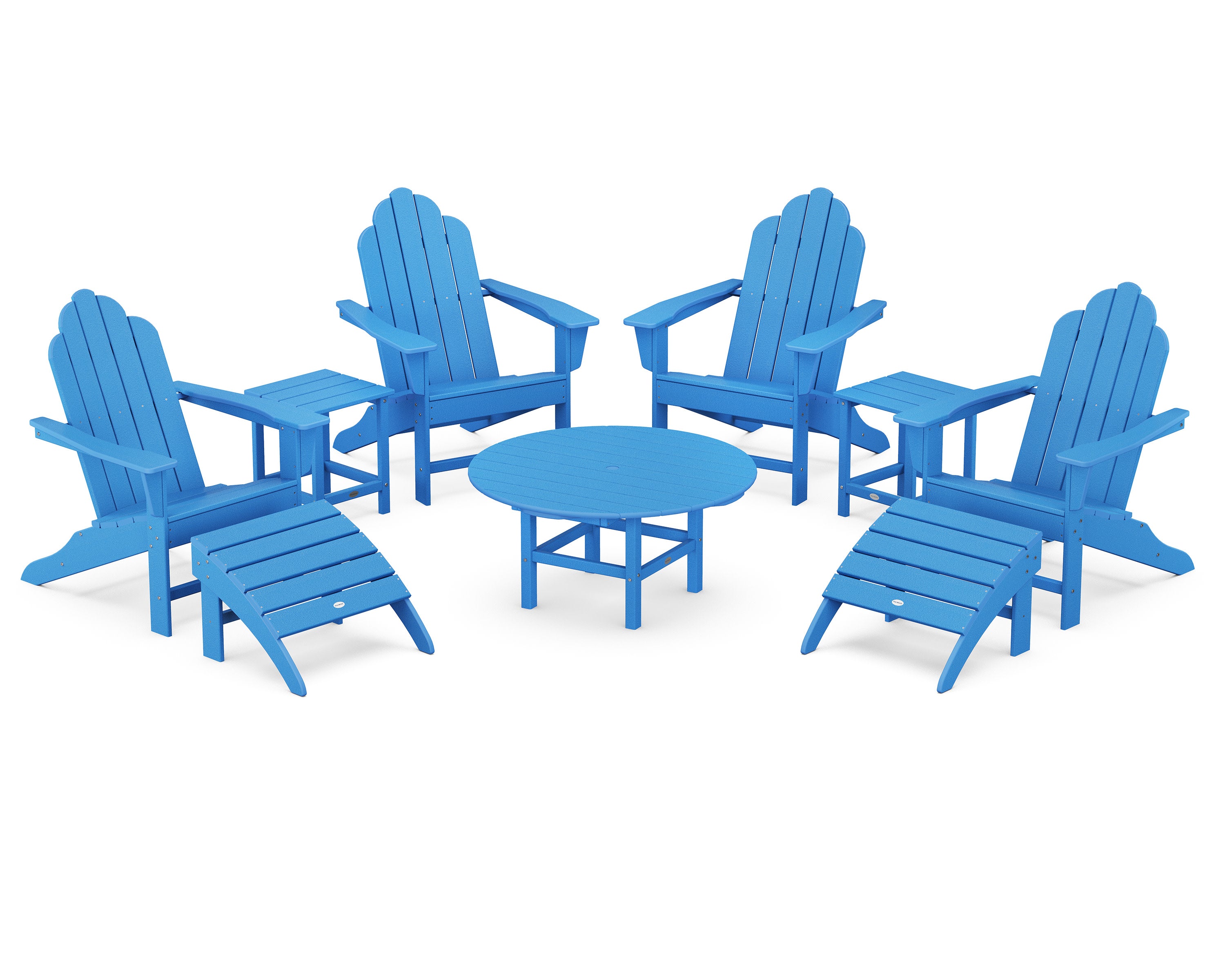 Long Island Adirondack 9-Piece Conversation Group in Pacific Blue