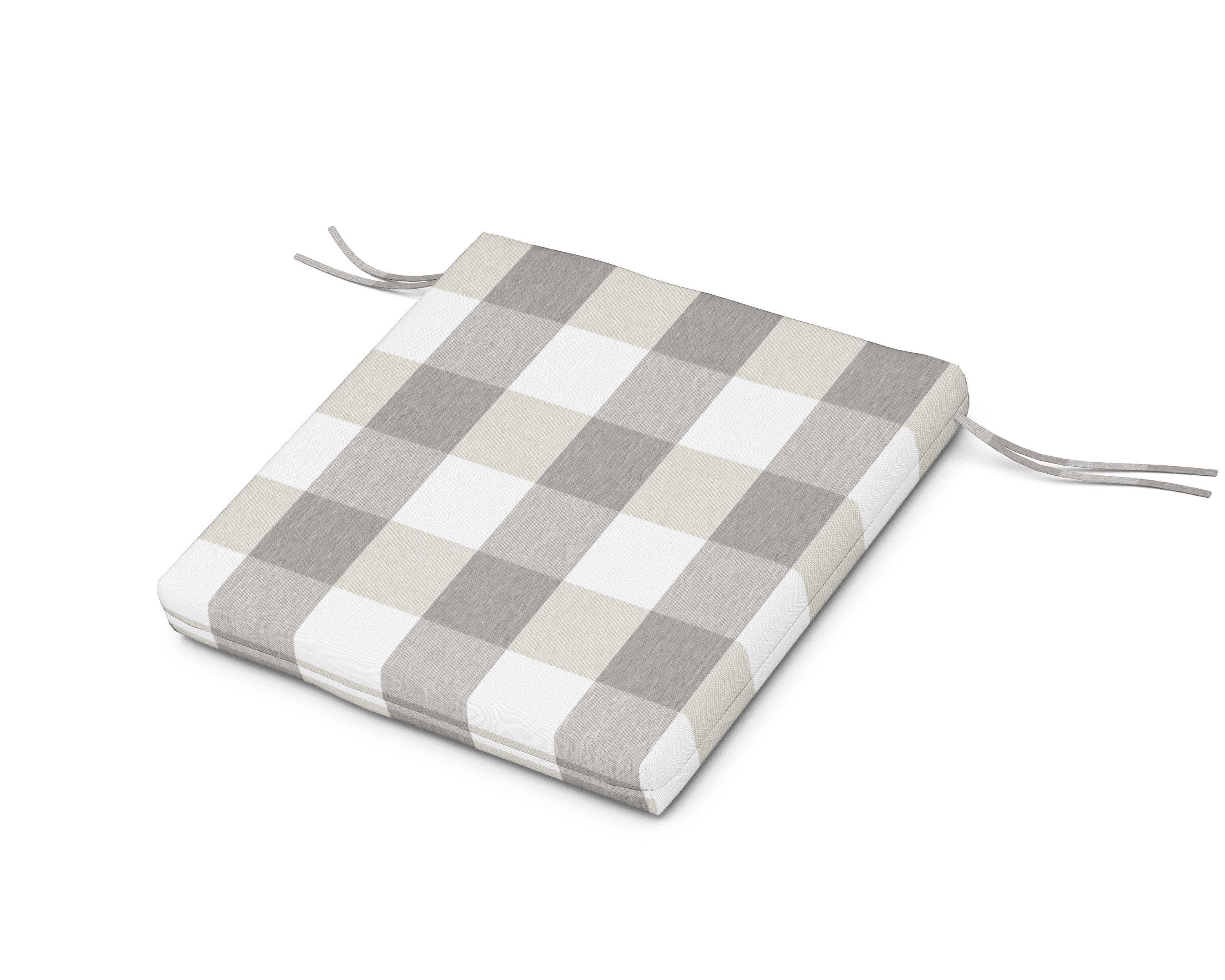 Seat Cushion 21.5"D x 21"W x 2.5"H in Buffalo Plaid Grey Mist