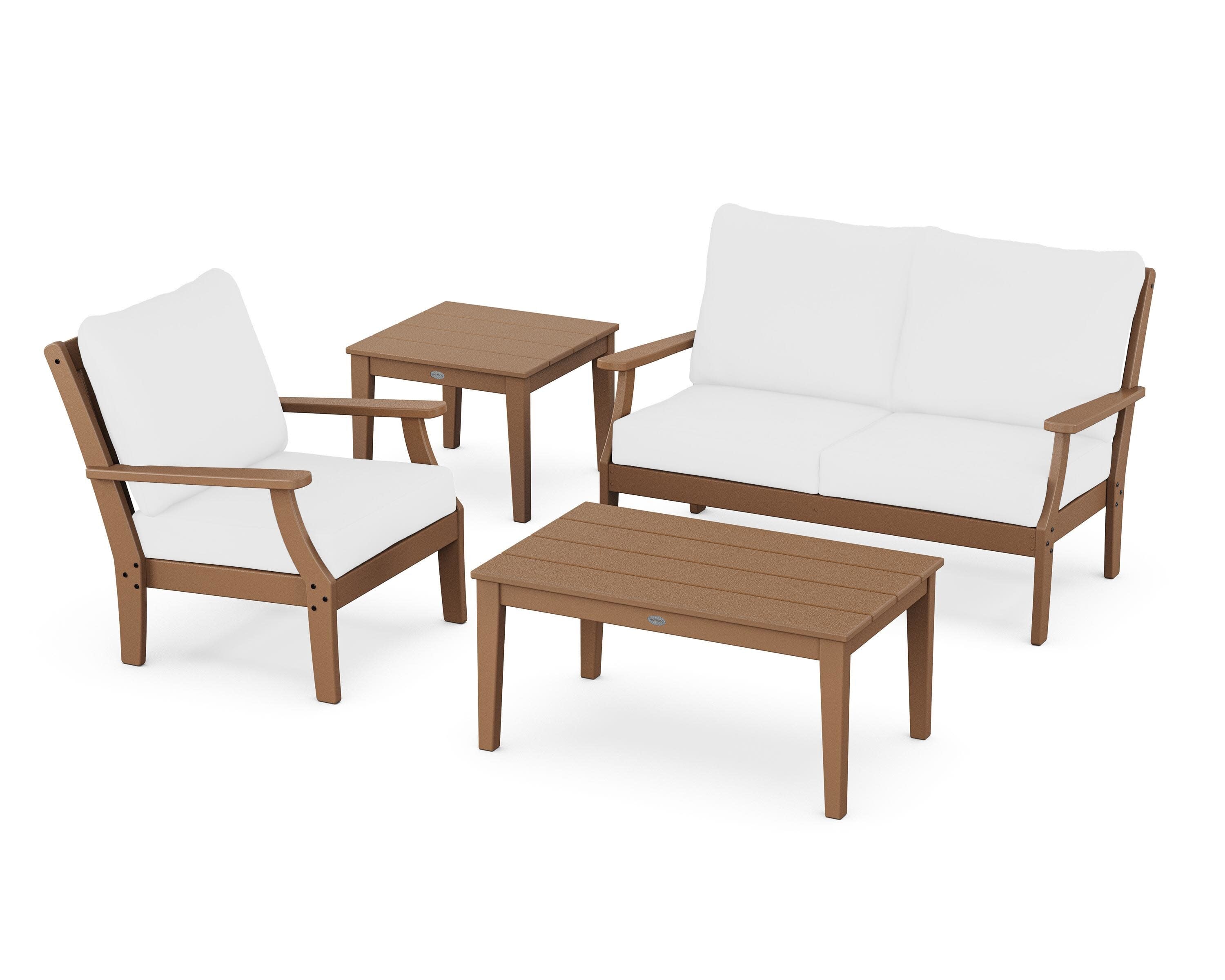 Braxton 4-Piece Deep Seating Set in Teak / Natural