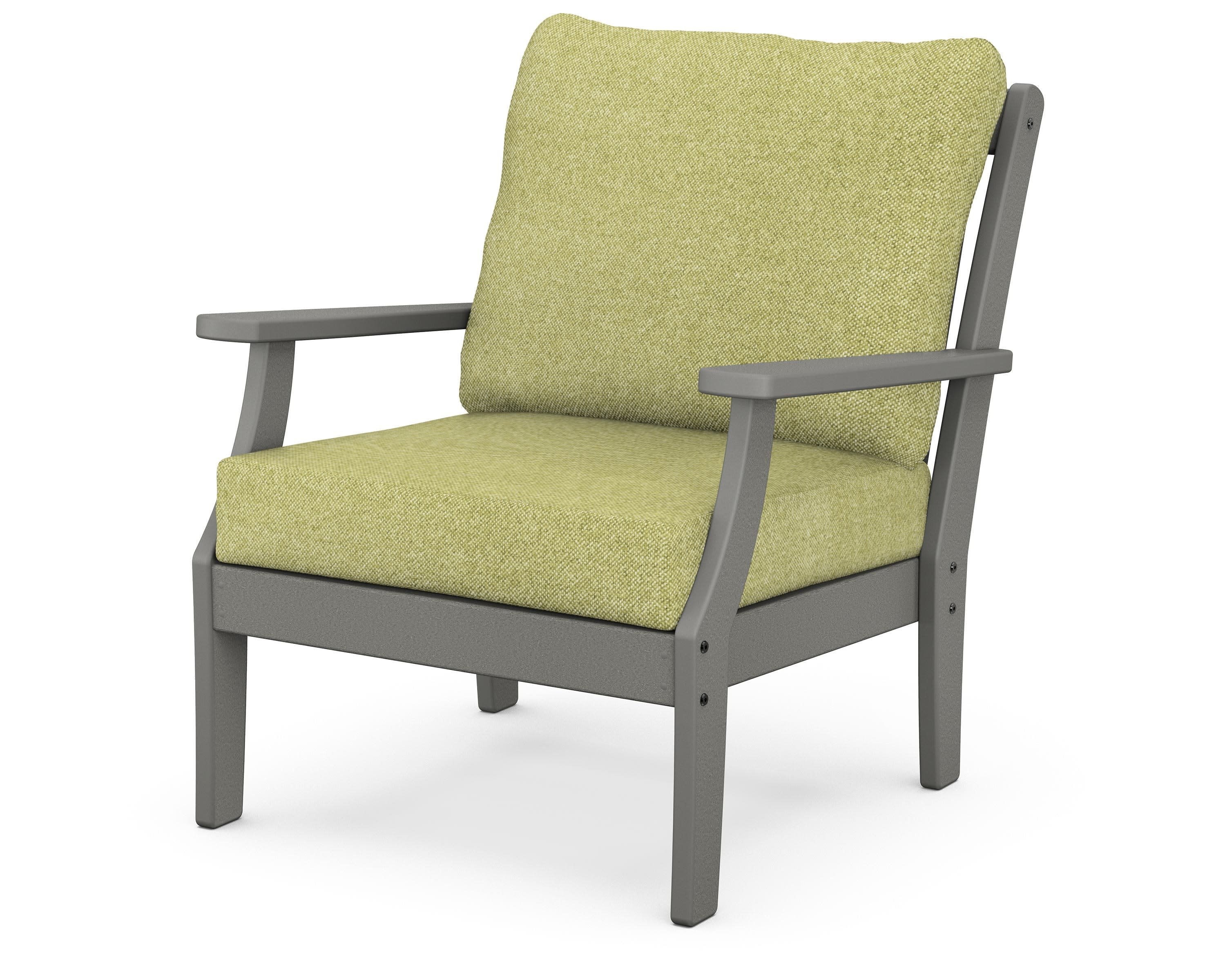 Braxton Deep Seating Chair in Slate Grey / Chartreuse Boucle