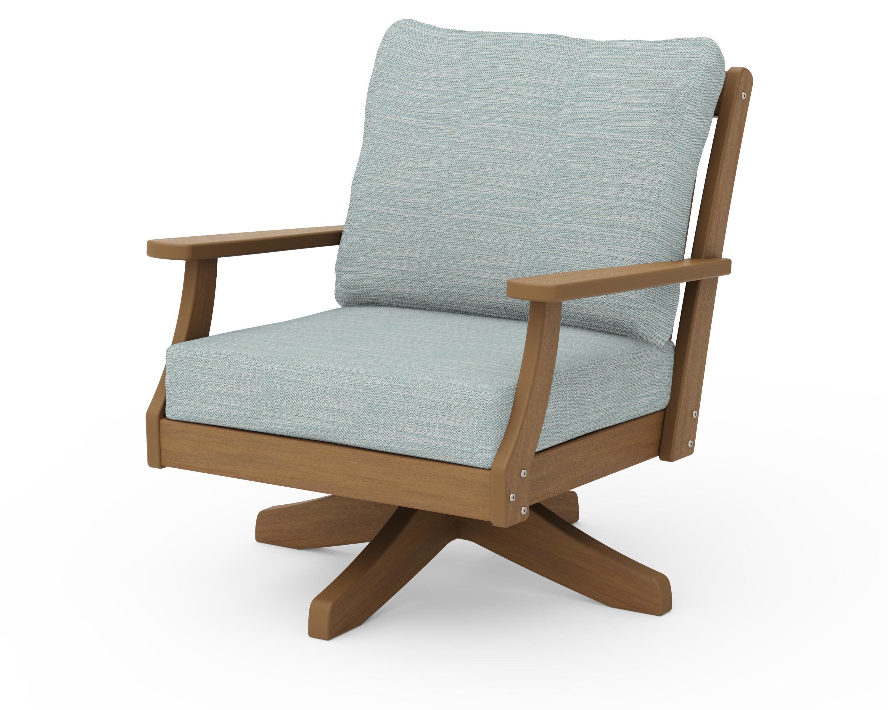 Braxton Deep Seating Swivel Chair in Natural / Soothe Mist