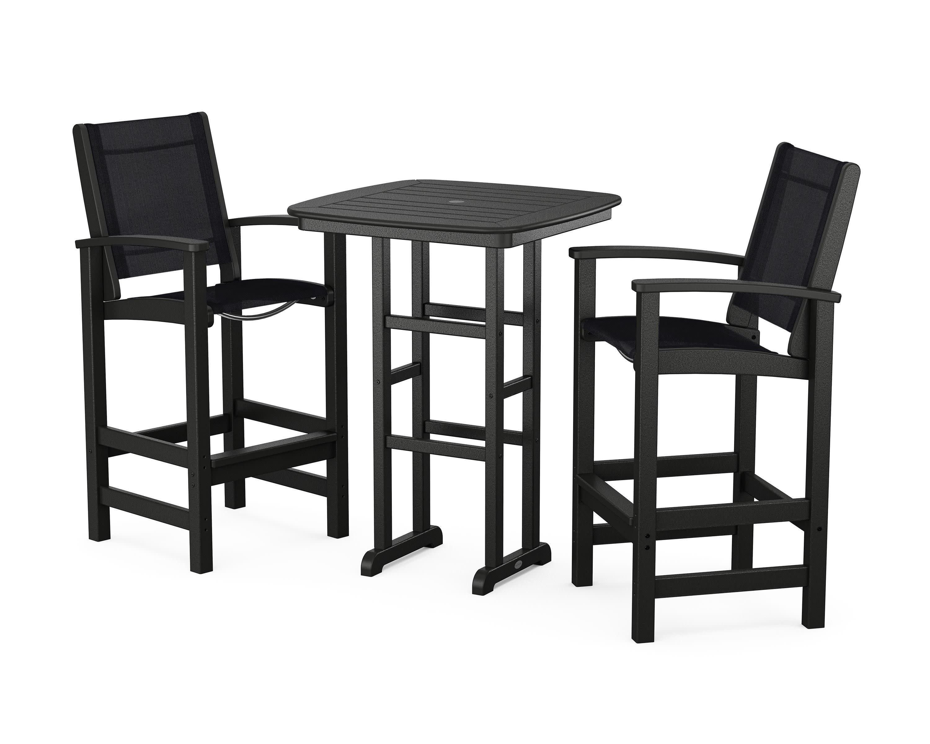 Coastal 3-Piece Bar Set in Black / Black Sling