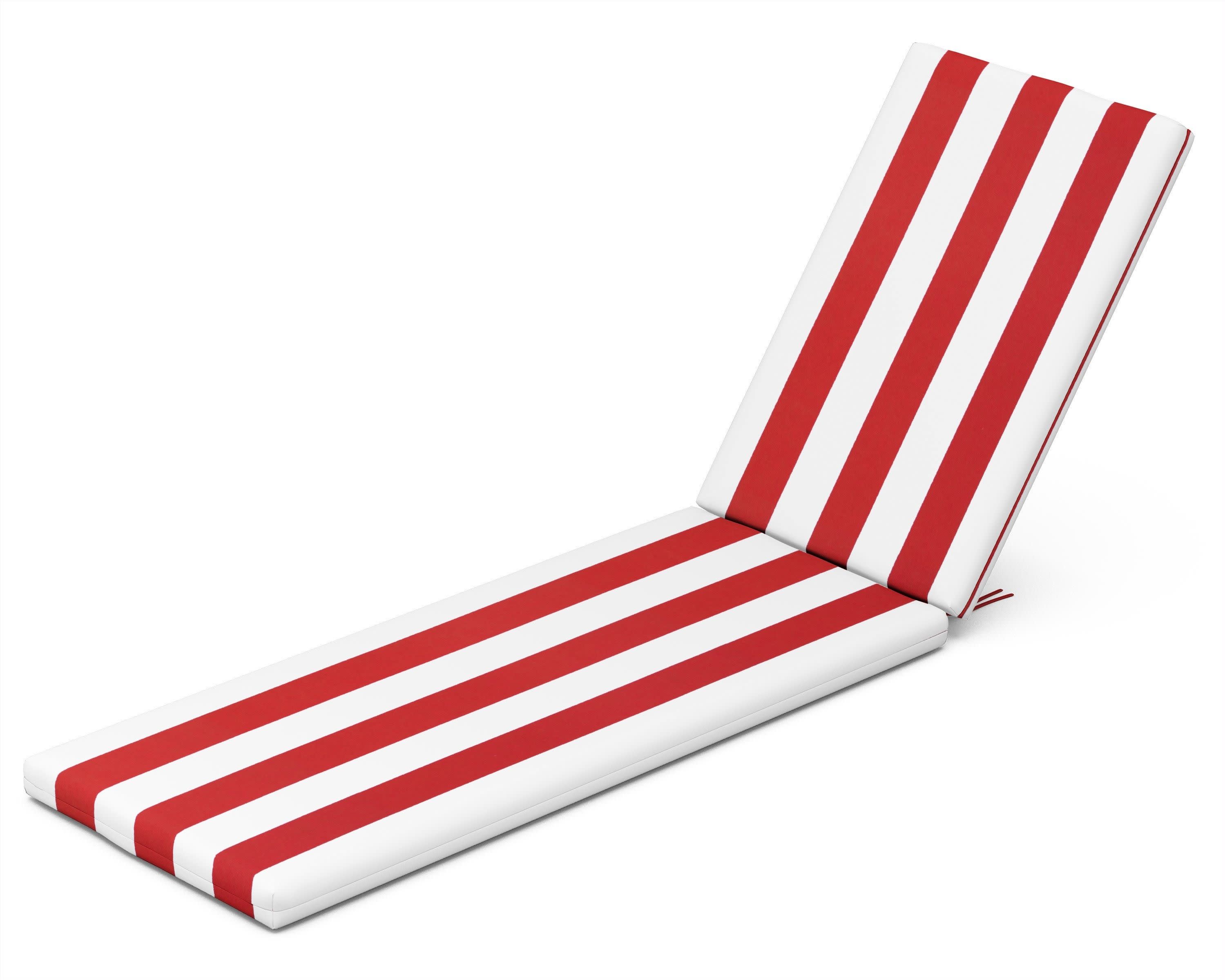 Chaise Cushion in Cabana Stripe Crimson