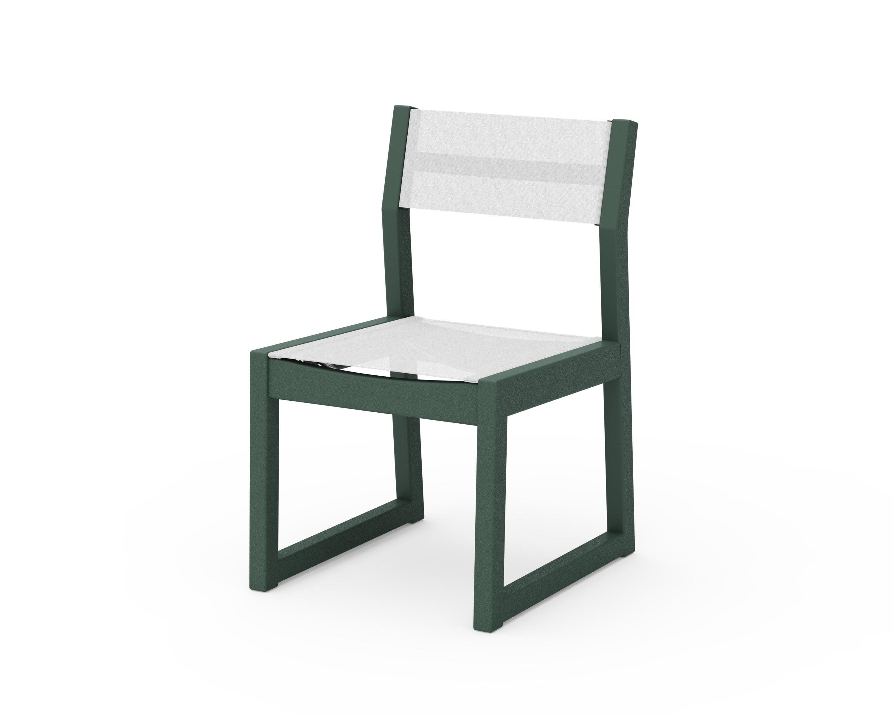 EDGE Sling Dining Side Chair in Green / White Sling