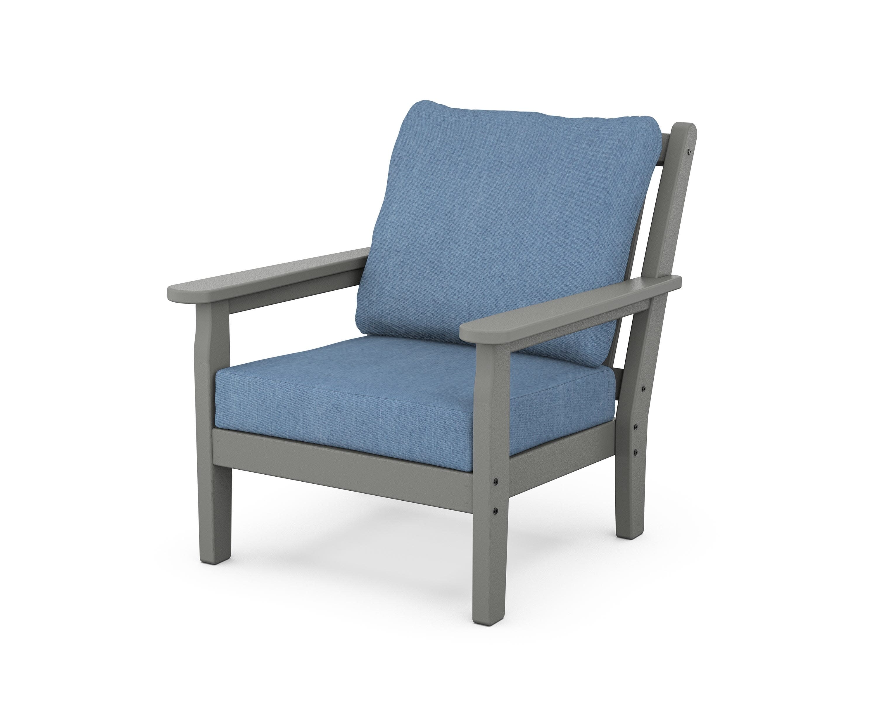 Chippendale Deep Seating Chair in Slate Grey / Sky Blue