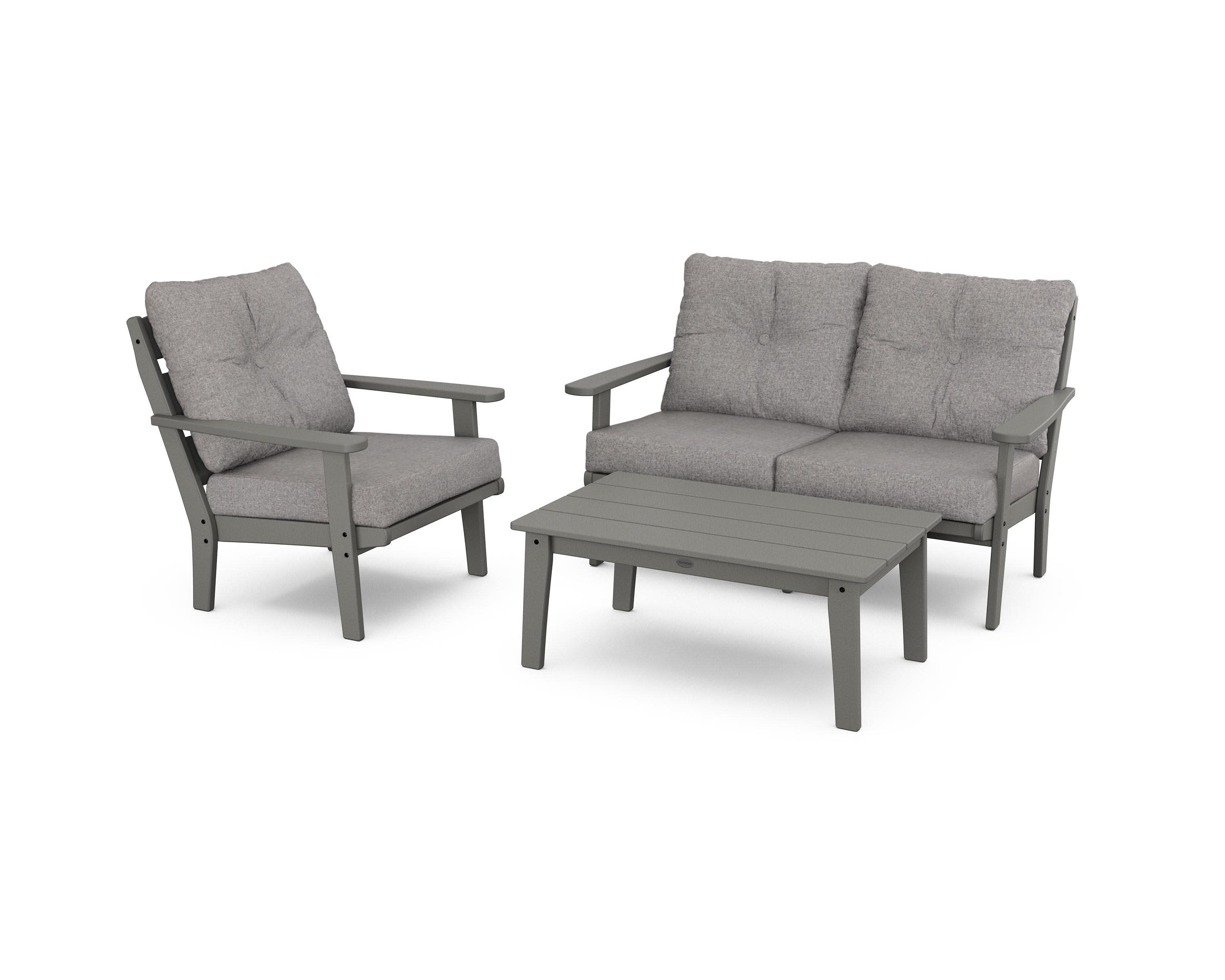 Lakeside 3-Piece Deep Seating Set in Slate Grey / Grey Mist