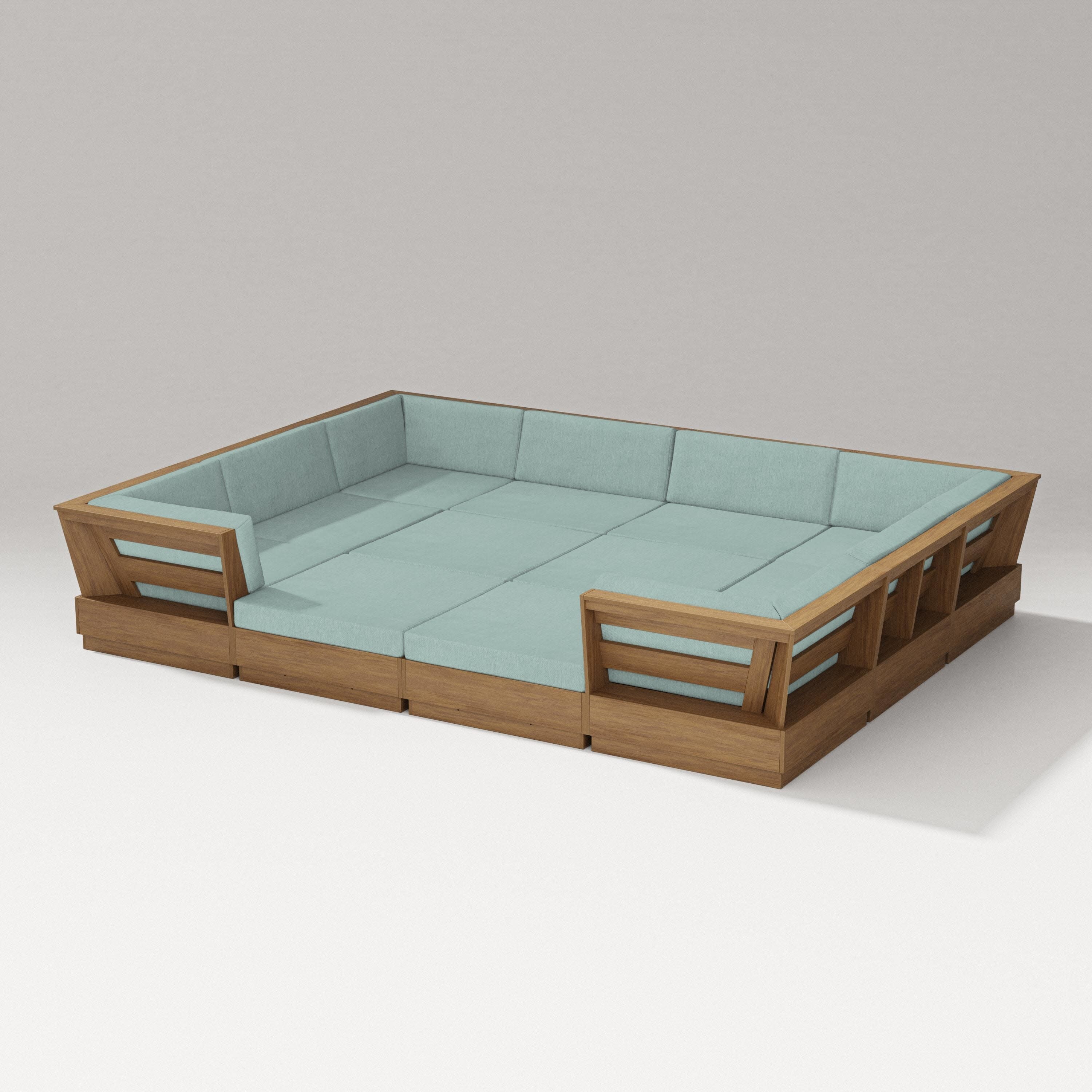 Elevate 12-Piece Pit Sectional in Natural / Glacier Spa
