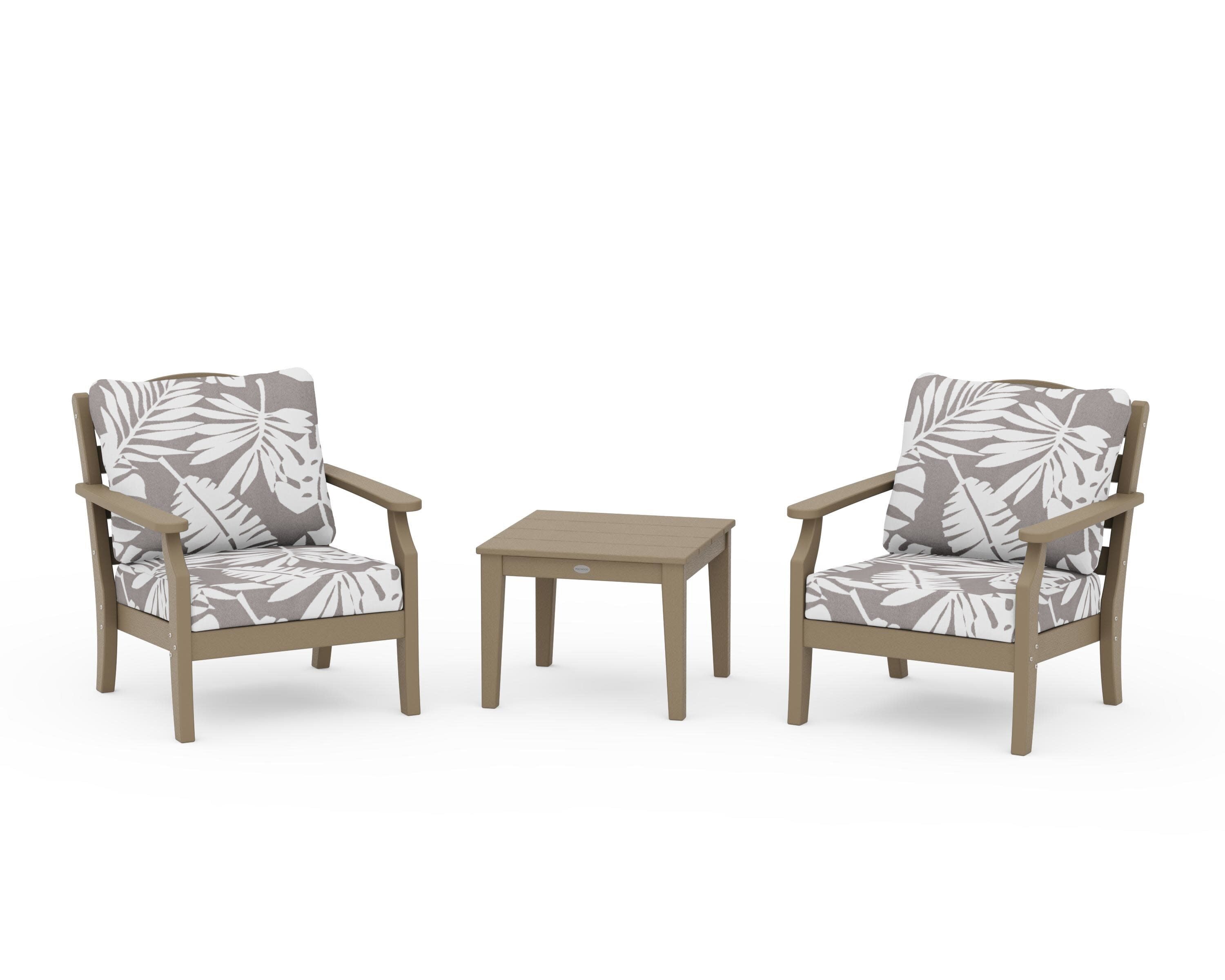 Savannah 3-Piece Deep Seating Set in Vintage Sahara / Leaf Grey Mist