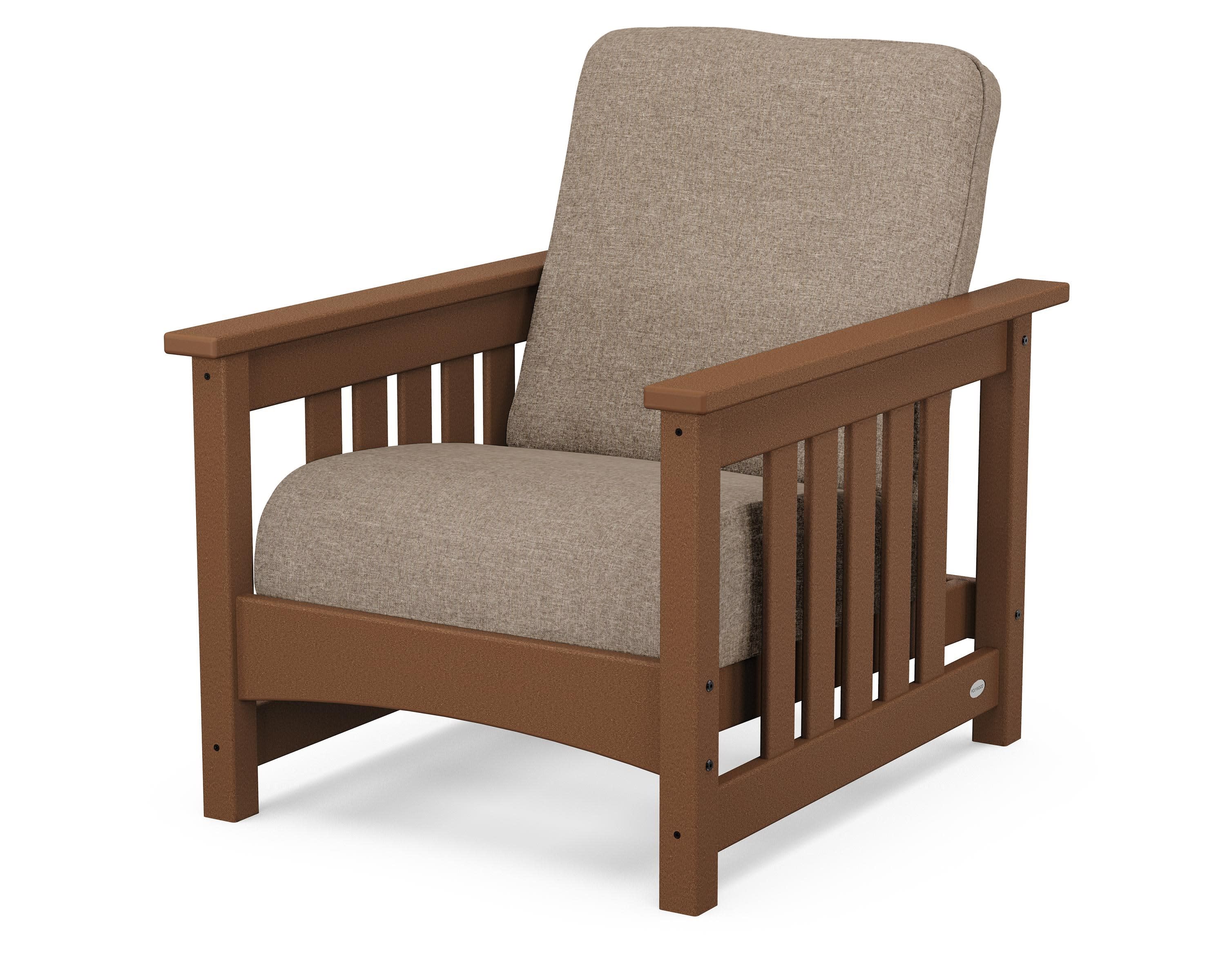 Club Mission Chair in Teak / Spiced Burlap
