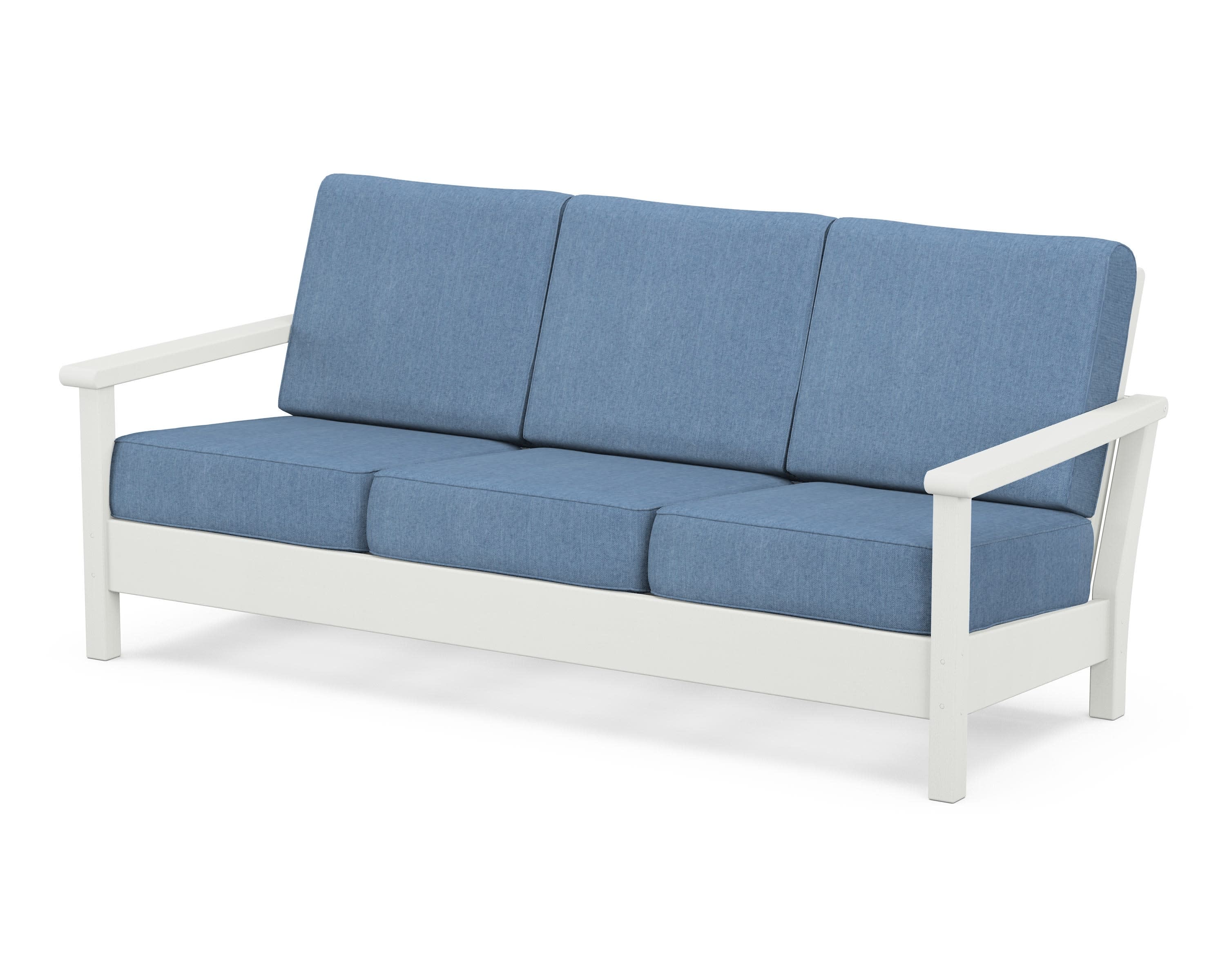 Harbour Deep Seating Sofa in Vintage White / Sky Blue