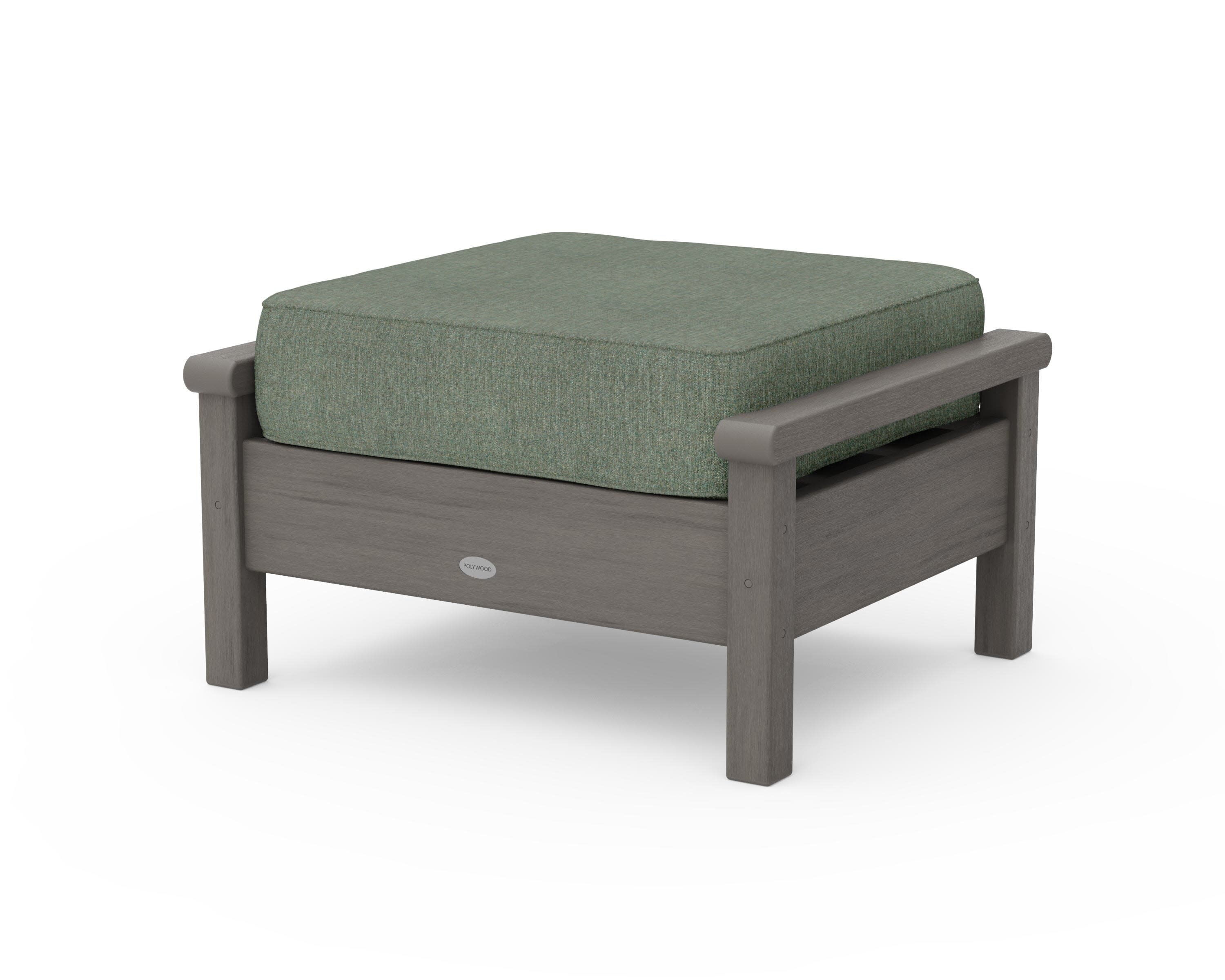 Harbour Deep Seating Ottoman in Driftwood / Cast Sage