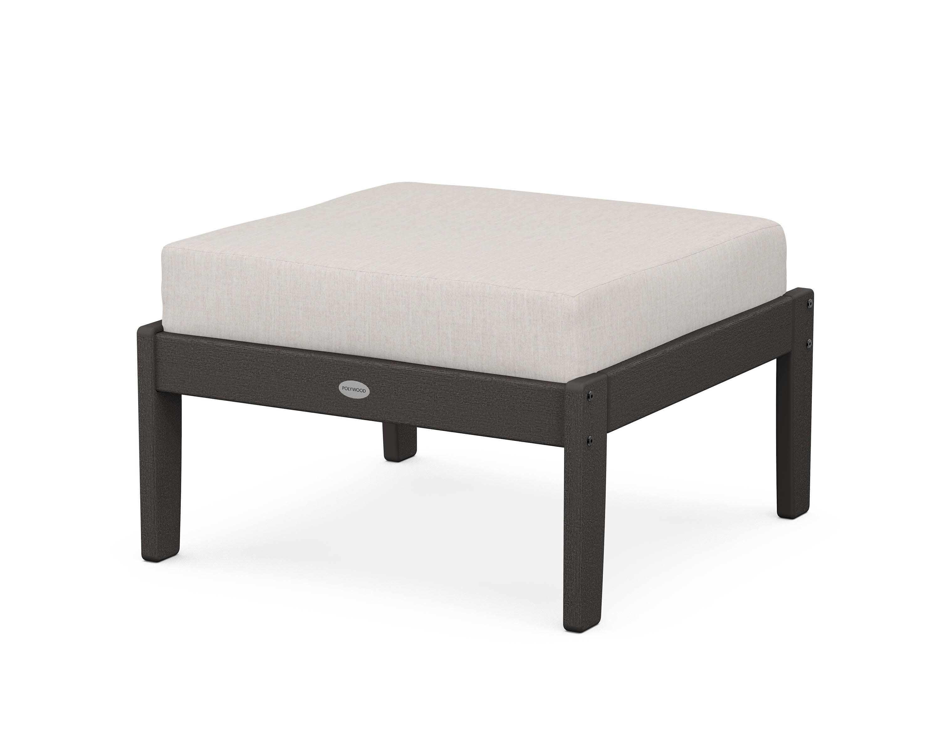 Braxton Deep Seating Ottoman in Vintage Coffee / Cast Ash