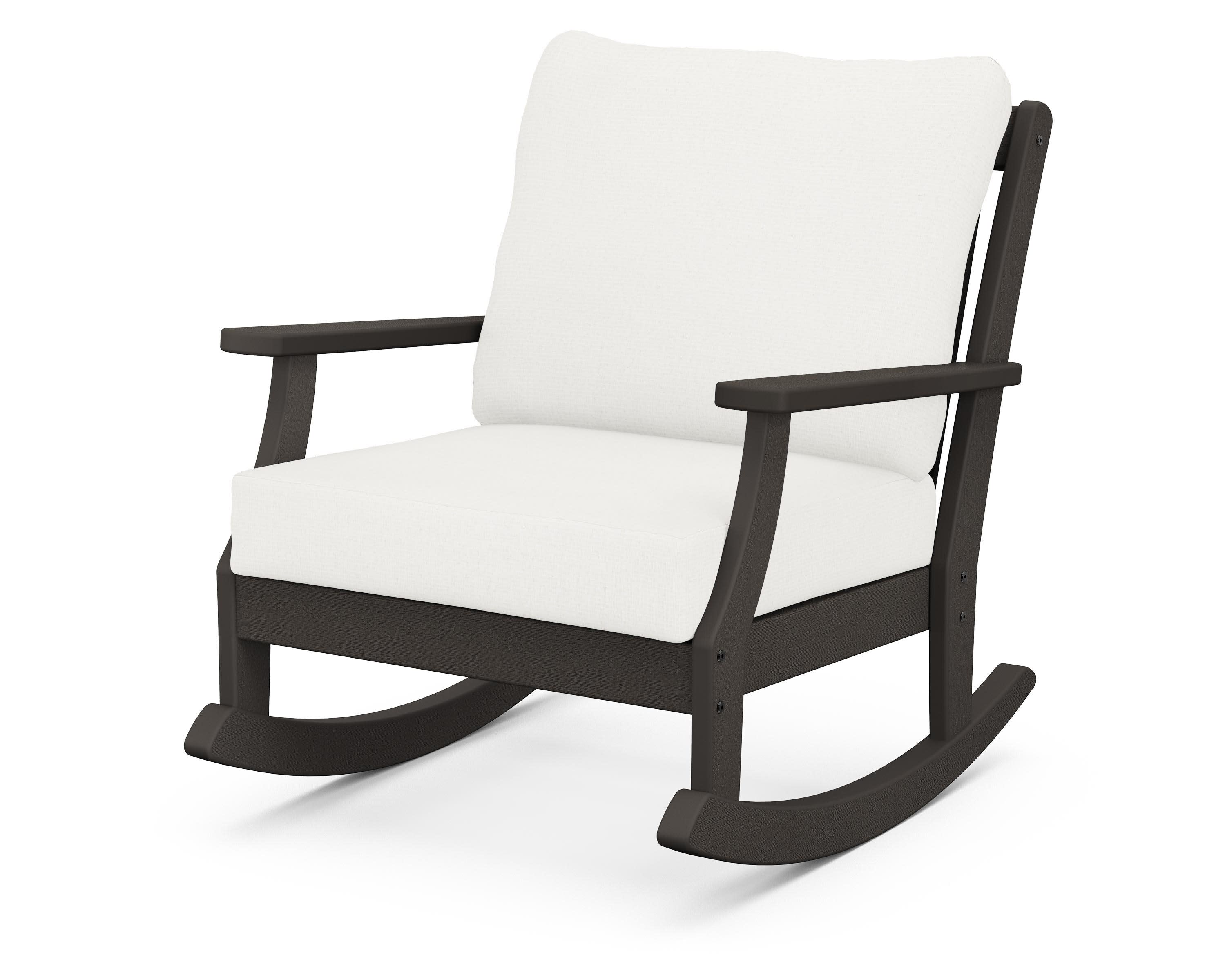 Braxton Deep Seating Rocking Chair in Vintage Coffee / Natural Linen