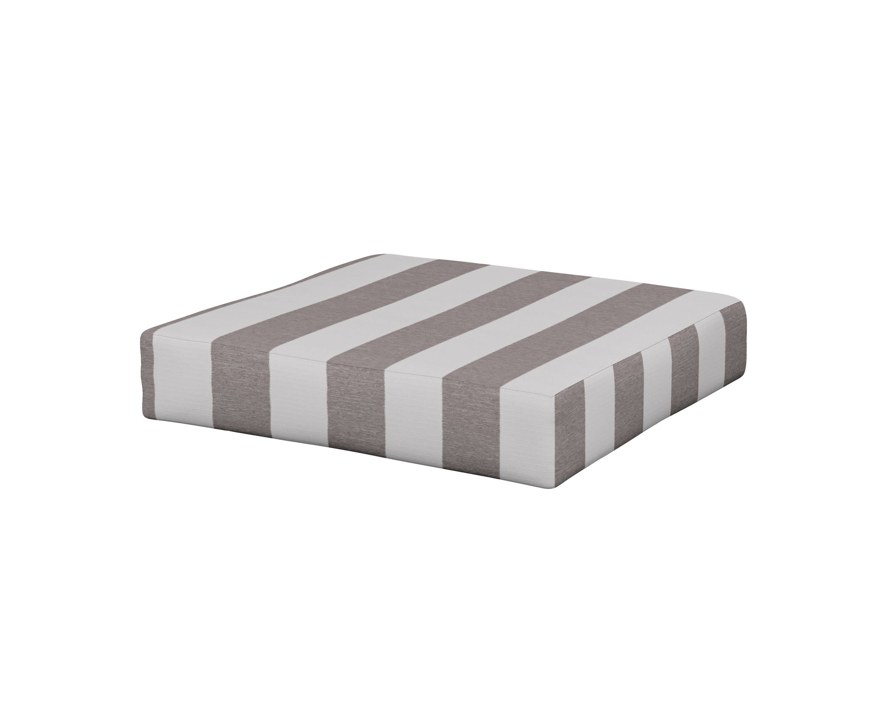 Prescott Ottoman Cushion in Cabana Stripe Grey Mist