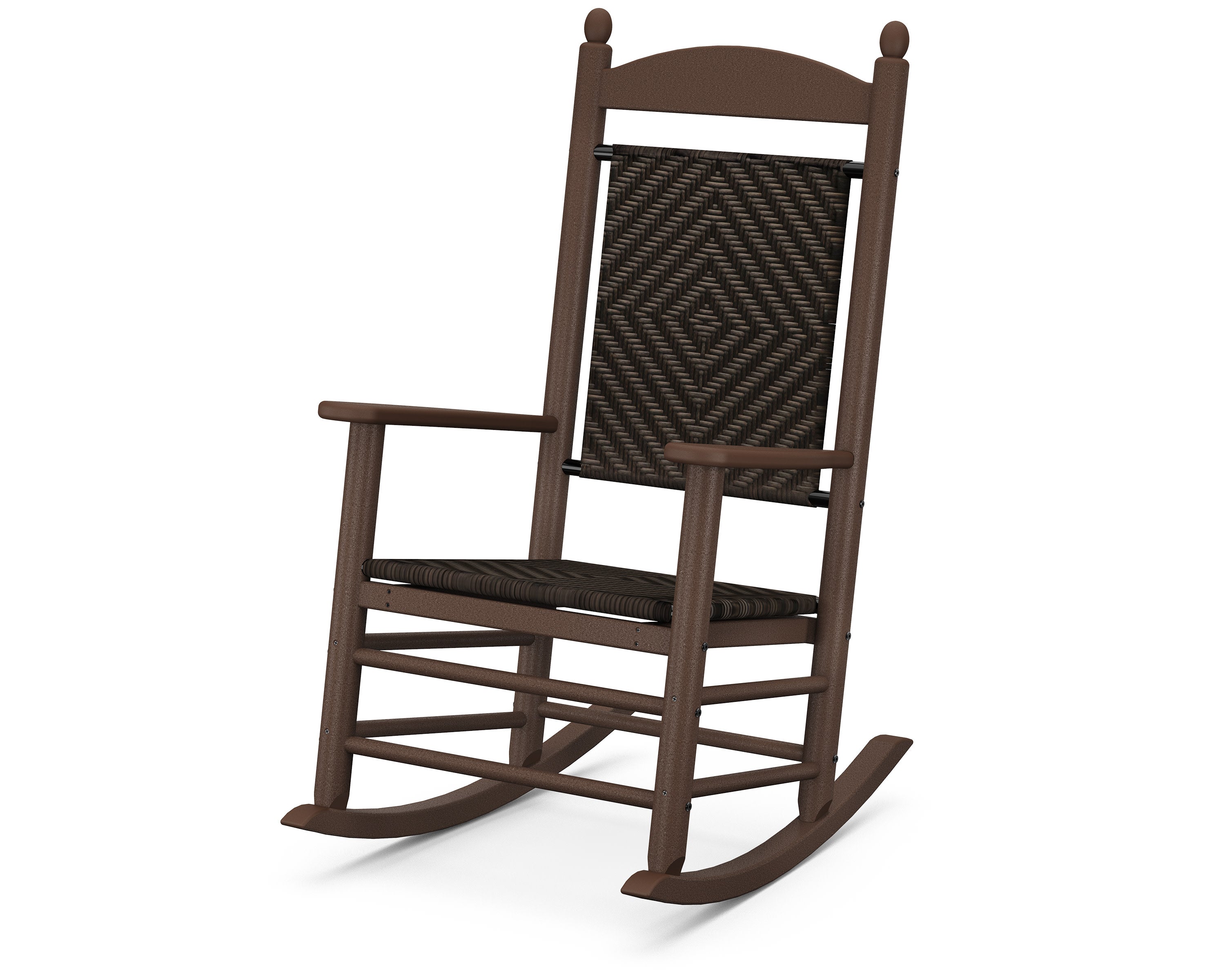 Jefferson Woven Rocking Chair in Mahogany / Cahaba