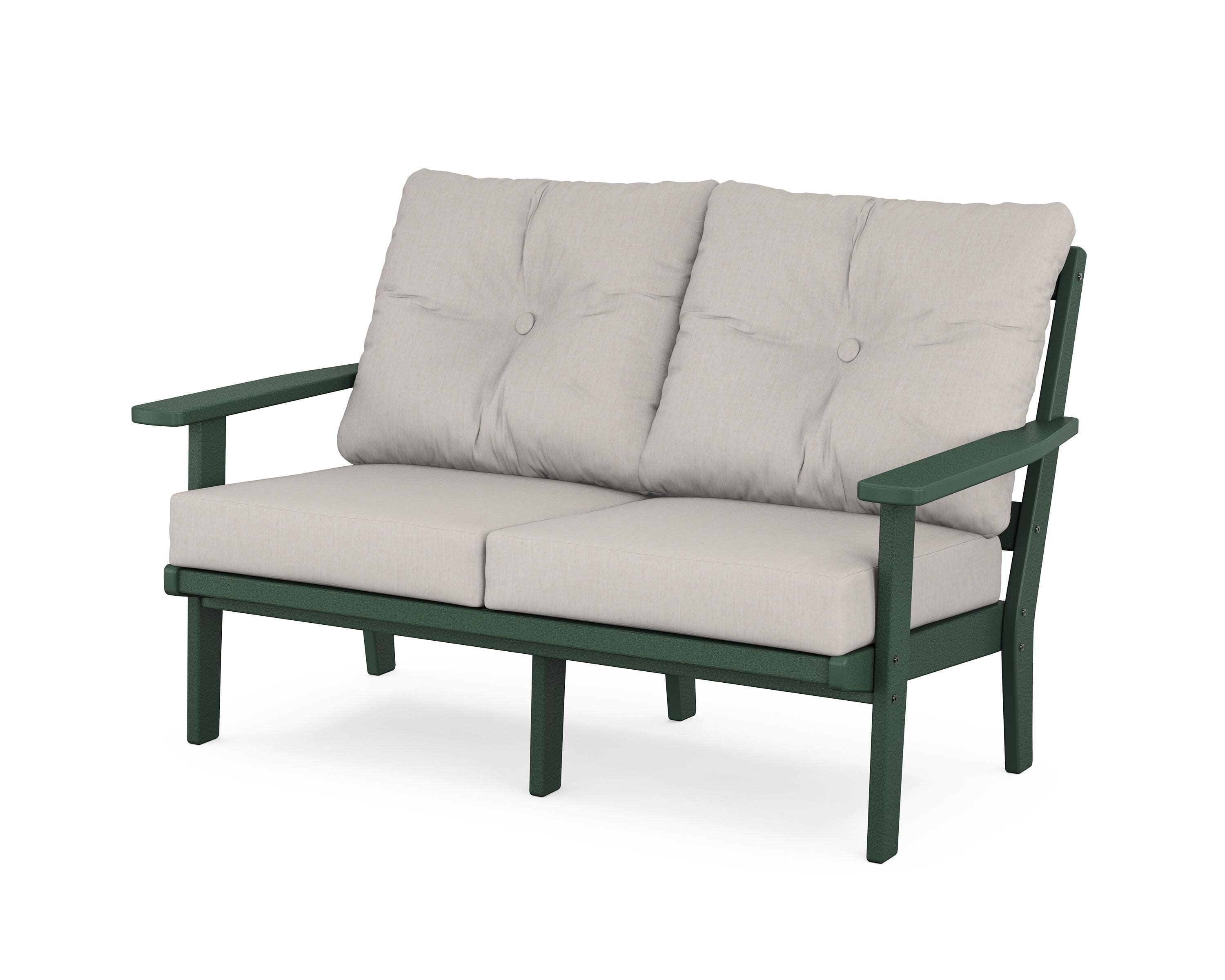 Oxford Deep SeatingLoveseat in Green / Cast Ash