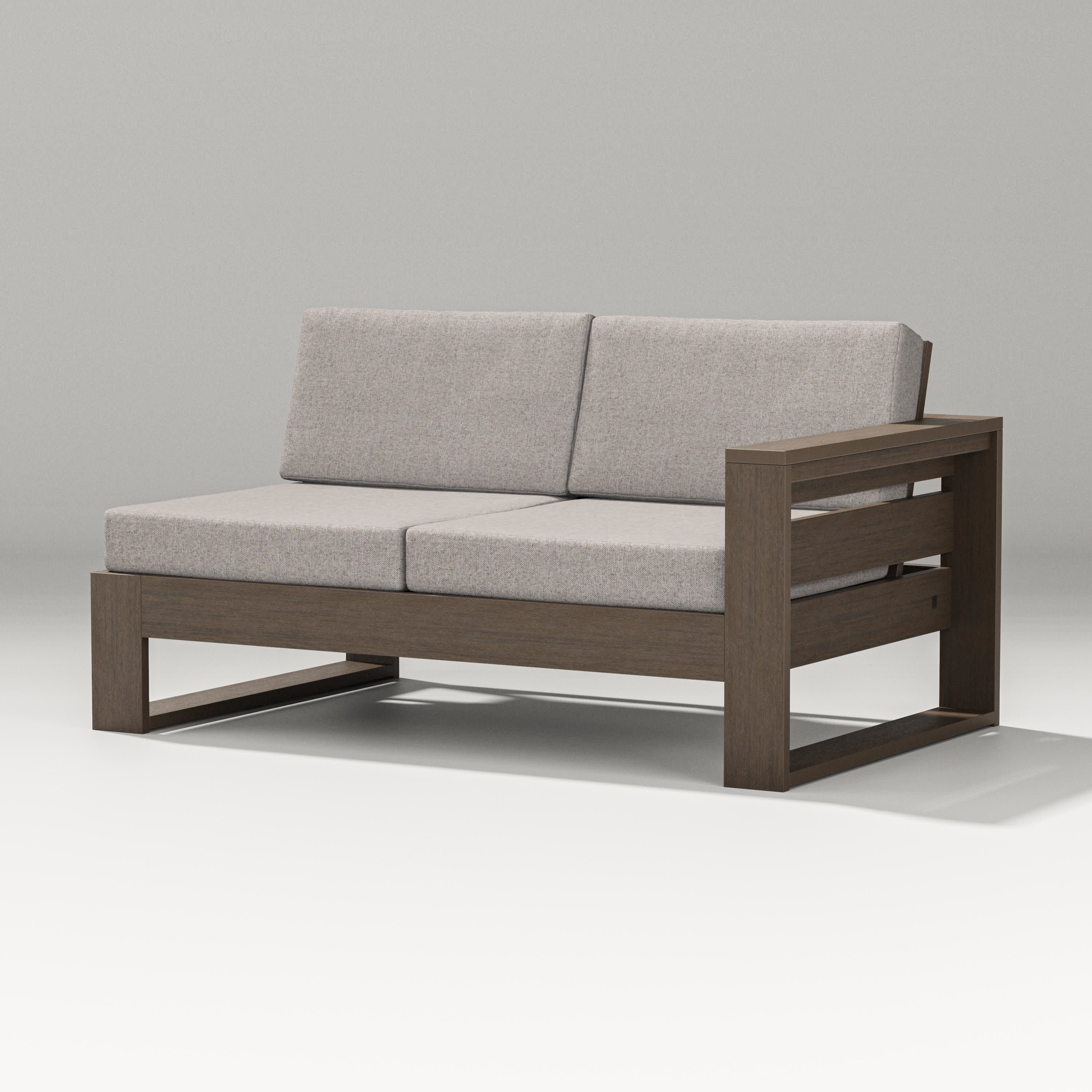 Latitude Modular Right Arm Loveseat in Kona / Weathered Tweed