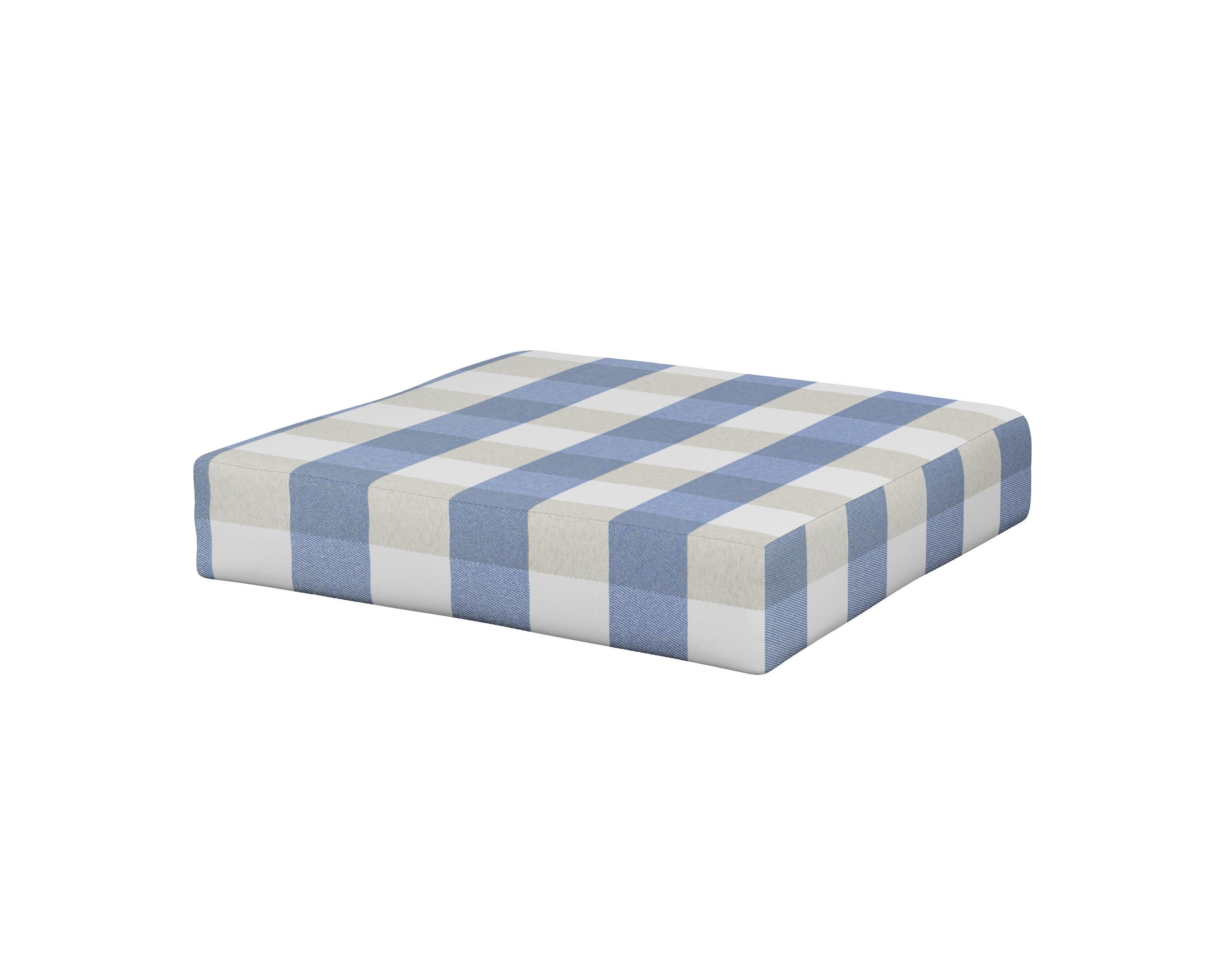 Prescott Ottoman Cushion in Buffalo Plaid Sky Blue
