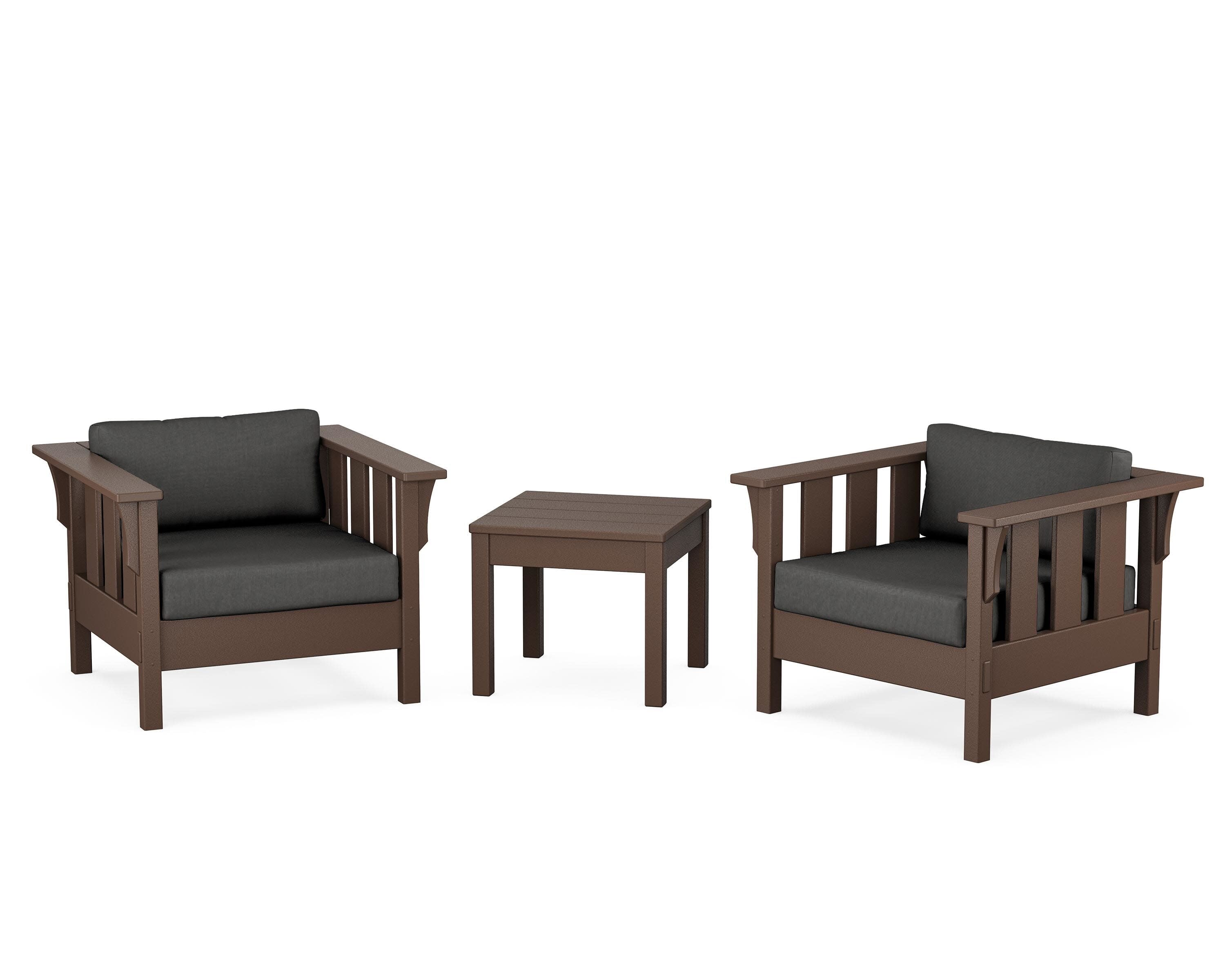 Acadia 3-Piece Deep Seating Set in Mahogany / Spectrum Carbon