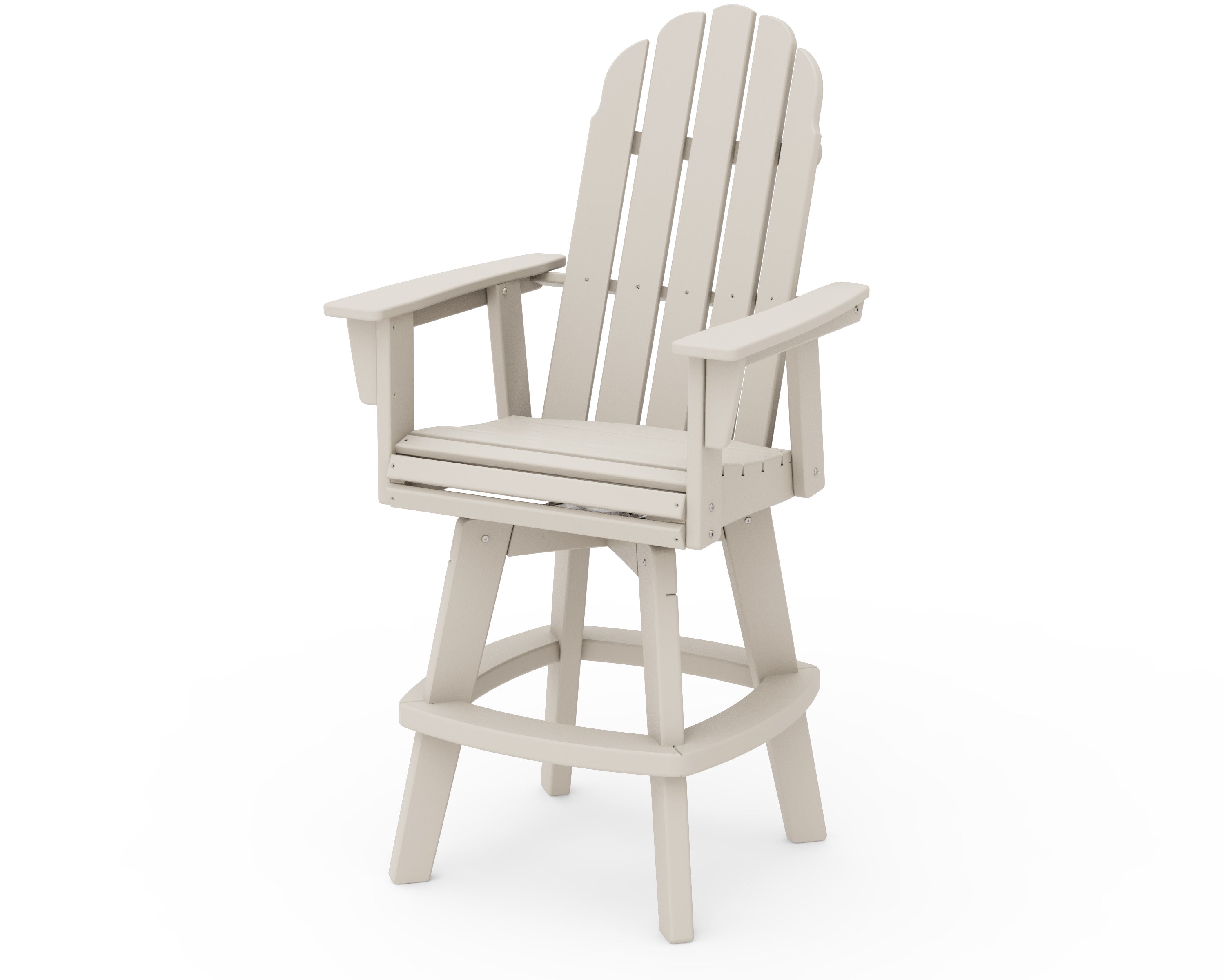 Vineyard Curveback Adirondack Swivel Bar Chair in Sand