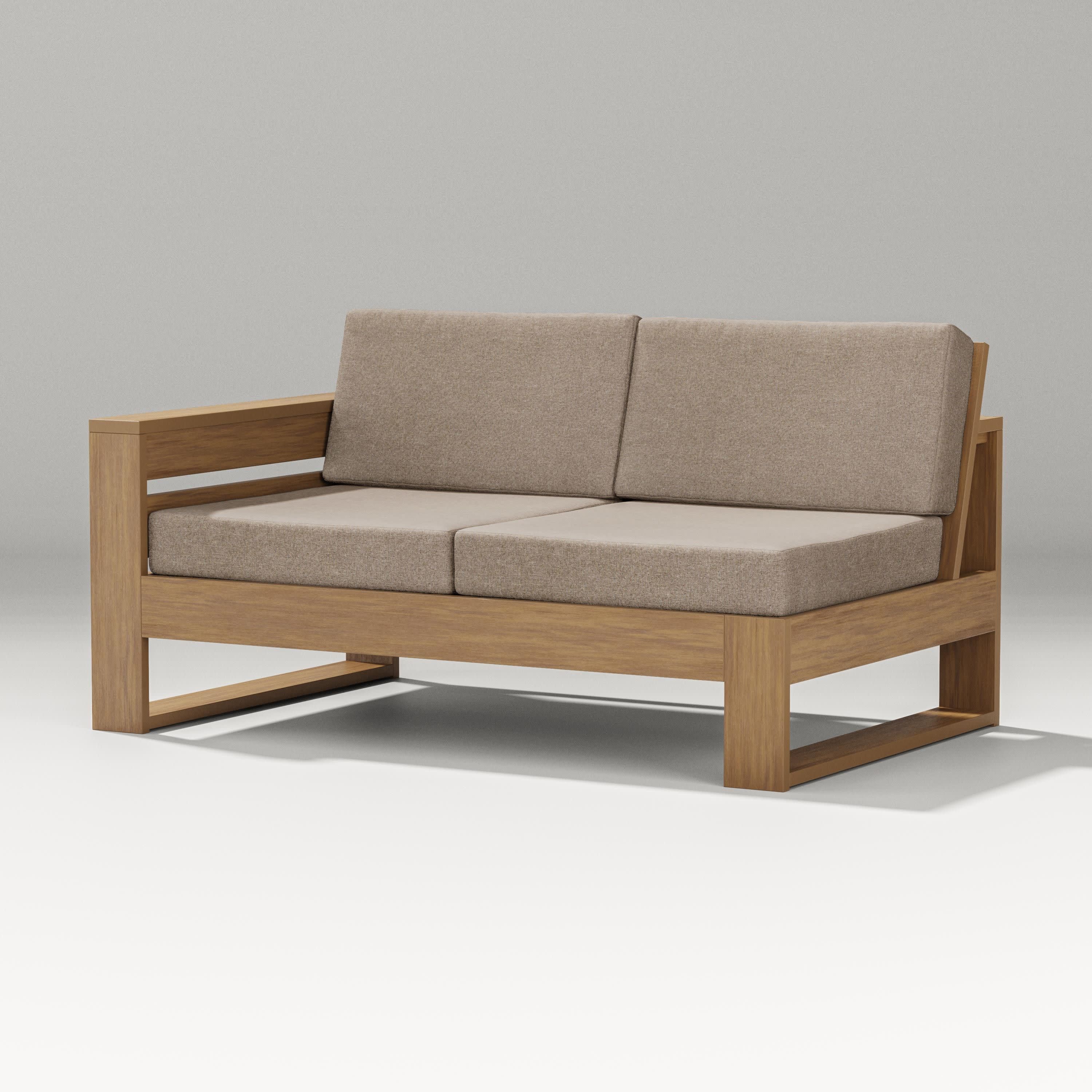 Latitude Modular Left Arm Loveseat in Natural / Spiced Burlap