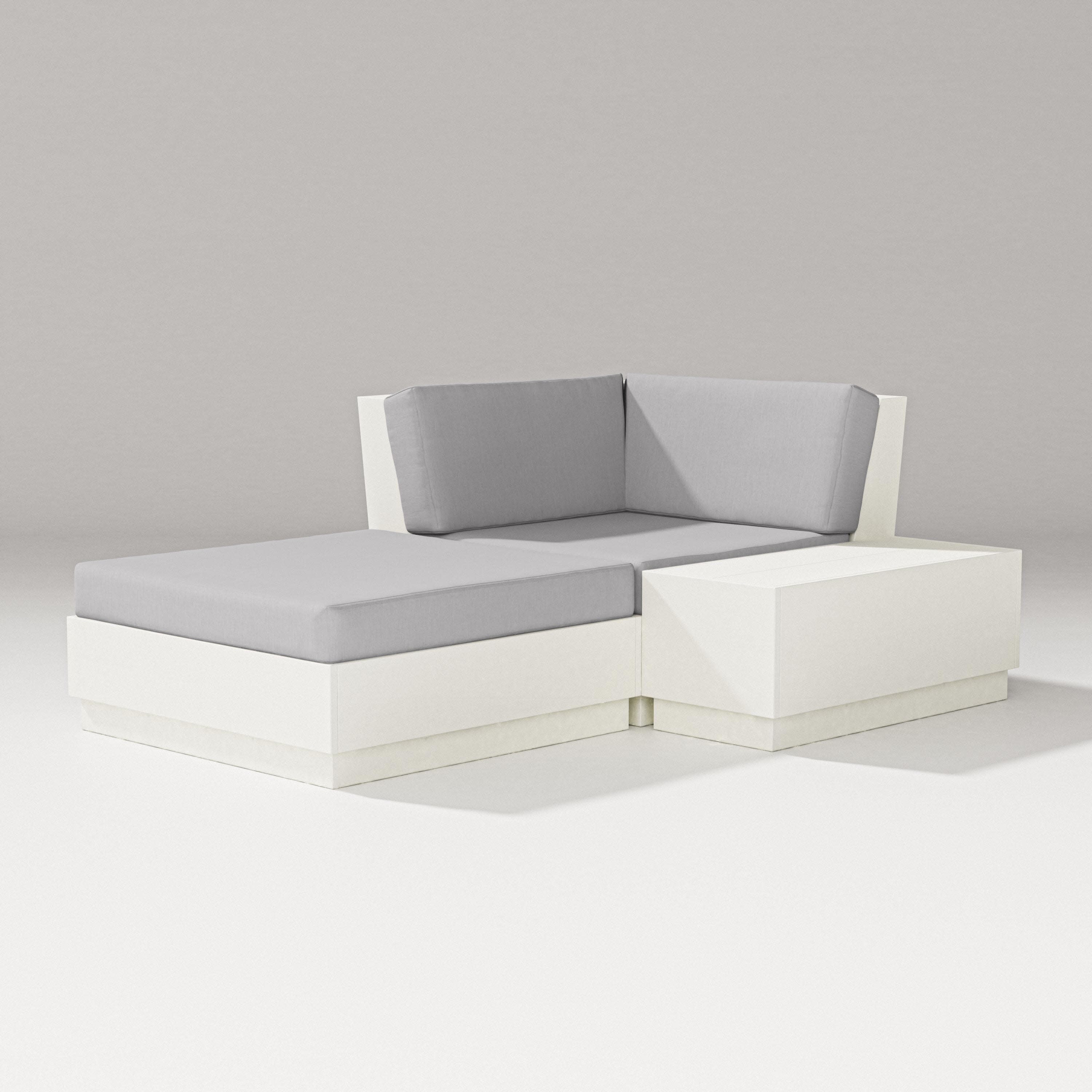 Elevate Corner Chaise in Vintage White / Granite