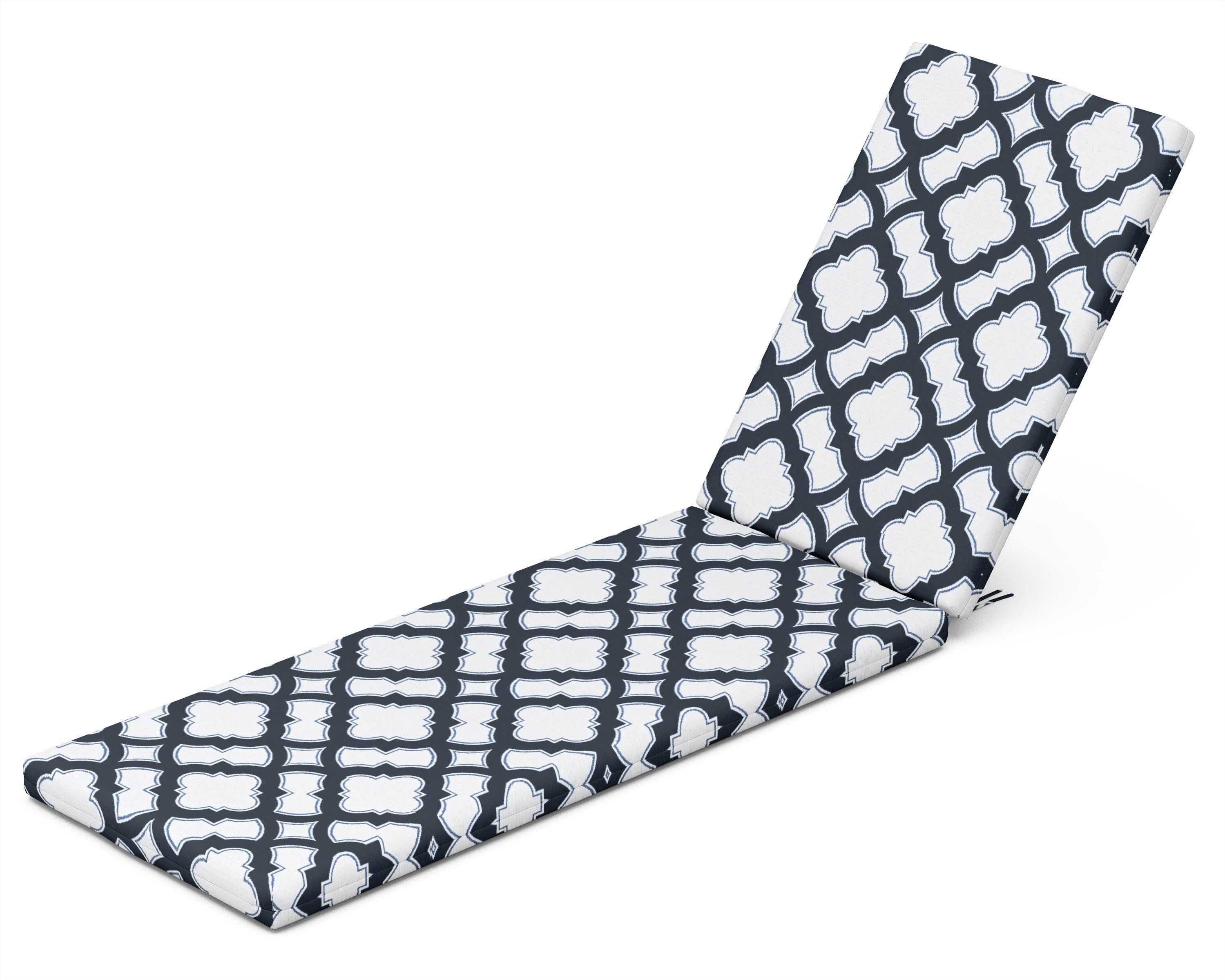 Chaise Seat/Back Pad in Trellis Marine Indigo