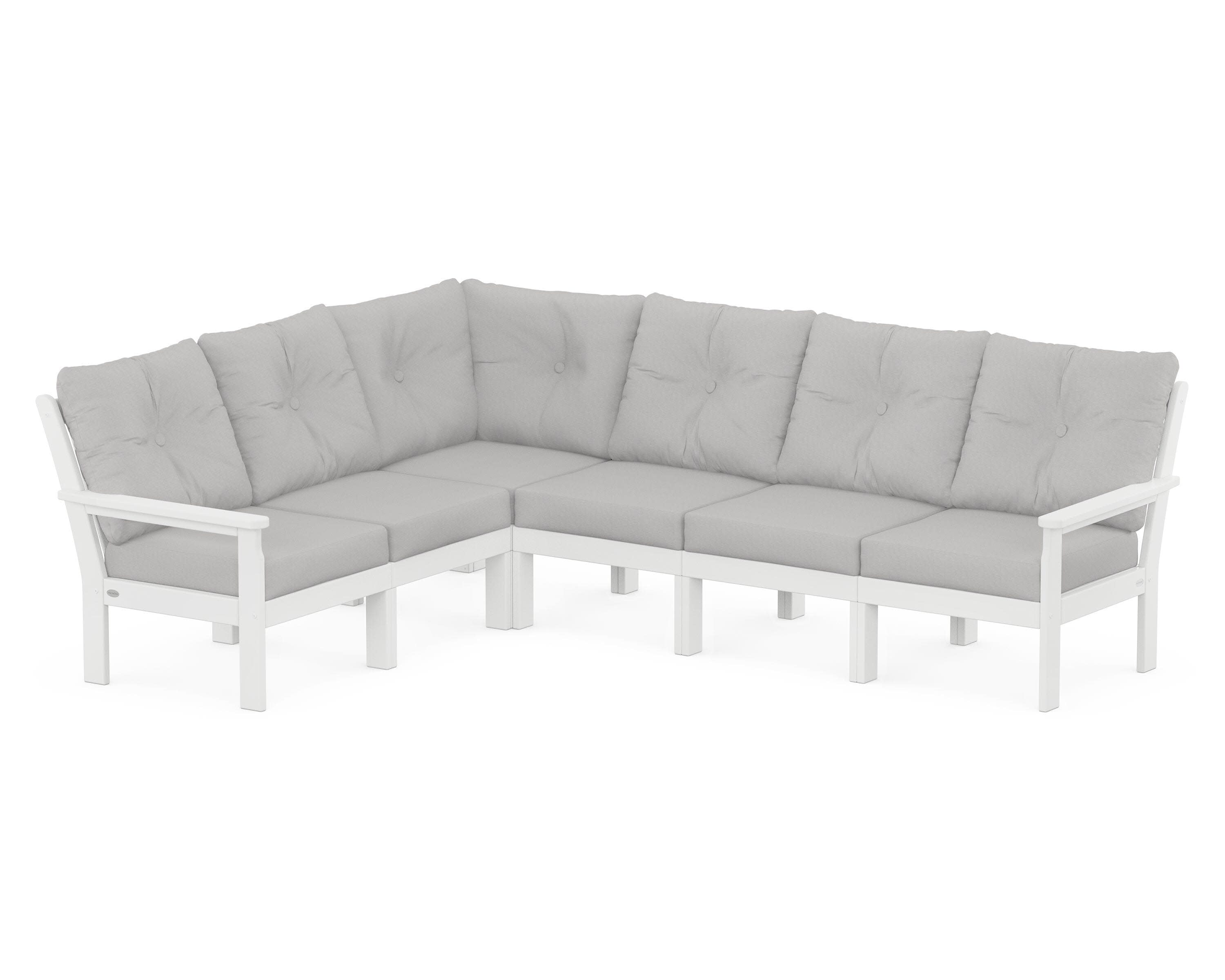 Vineyard 6-Piece Sectional in White / Diamond in the Rough