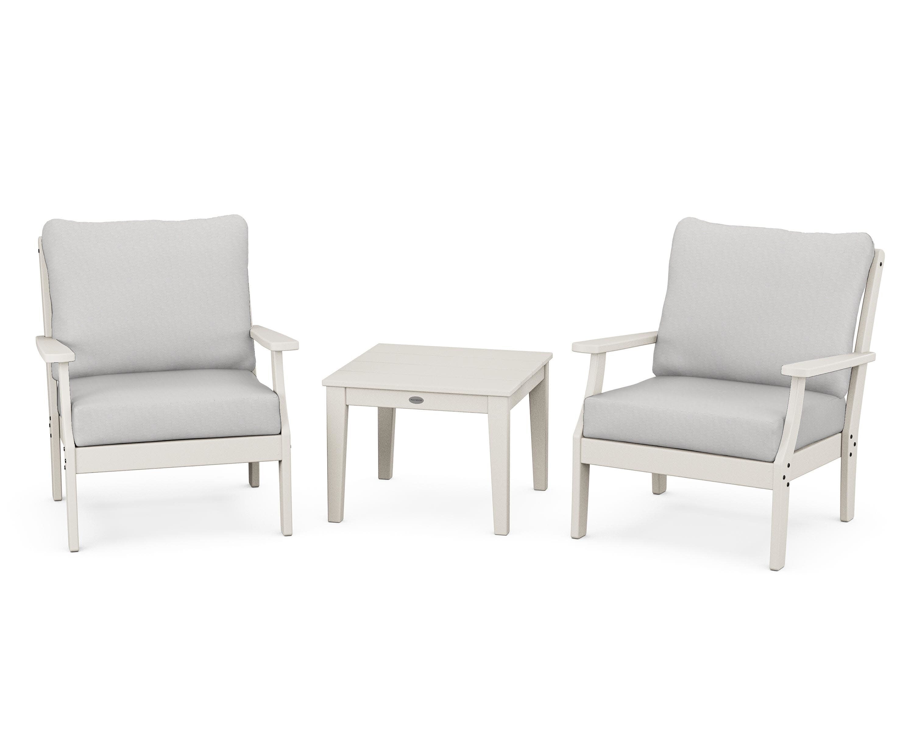 Braxton 3-Piece Deep Seating Set in Sand / Diamond in the Rough