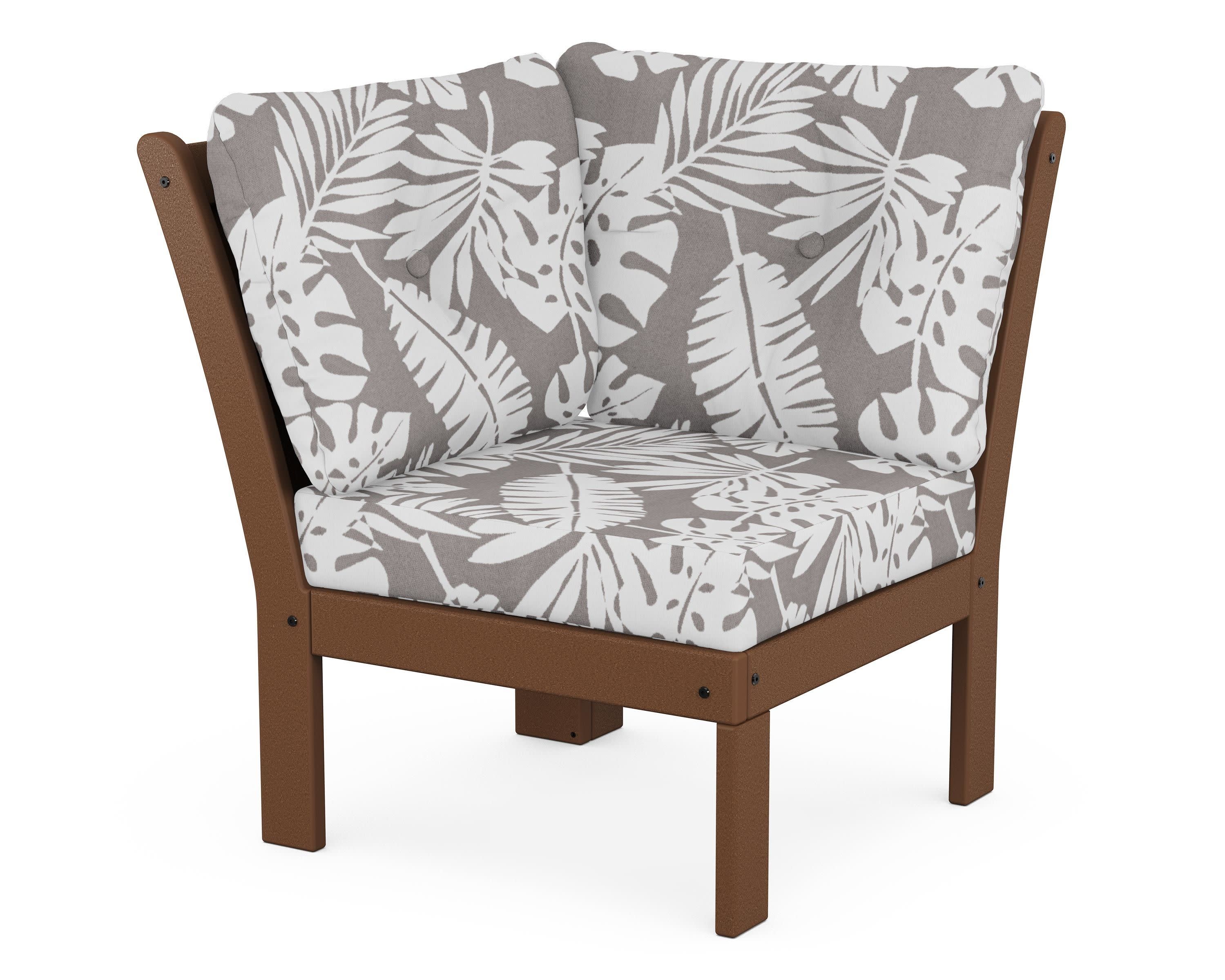 Vineyard Modular Corner Chair in Teak / Leaf Grey Mist