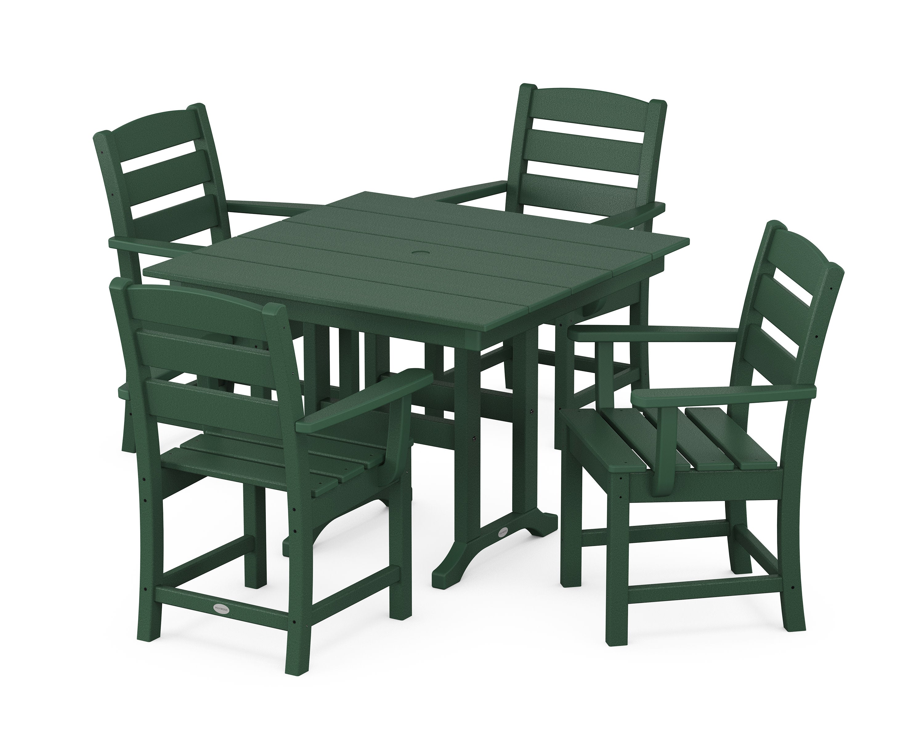 Lakeside 5-Piece Farmhouse Dining Set in Green
