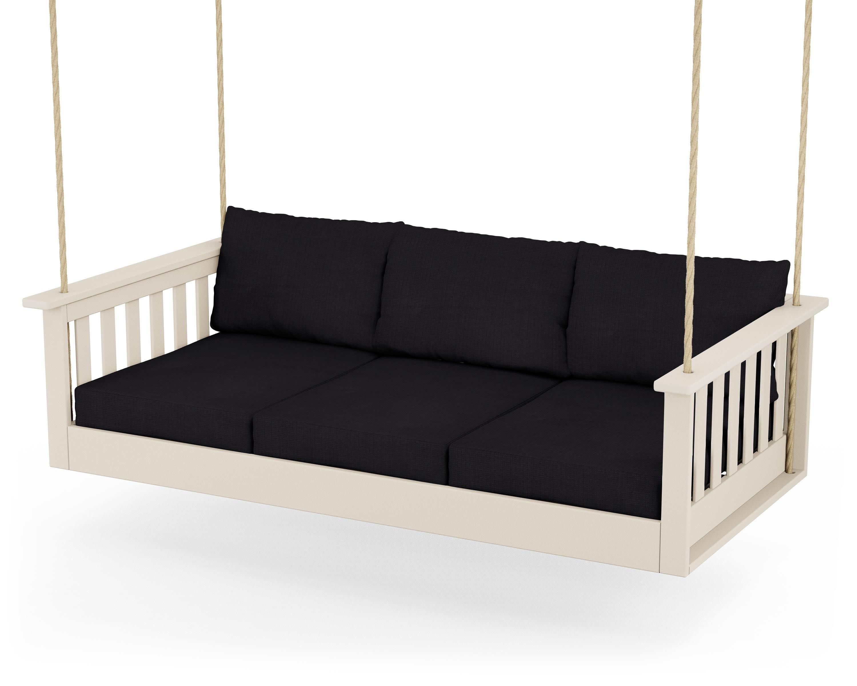 Vineyard Daybed Swing in Sand / Midnight Linen