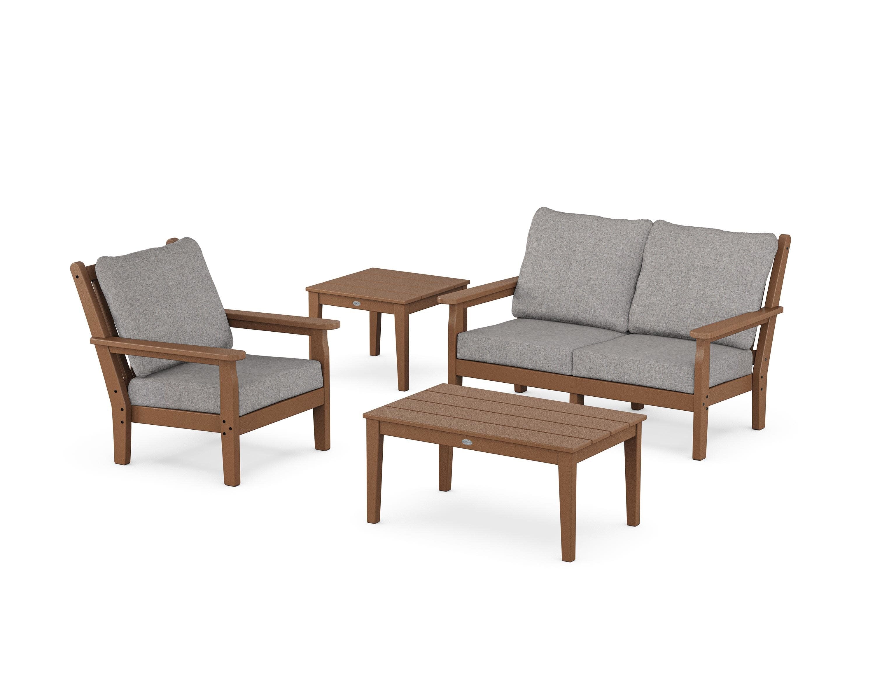 Chippendale 4-Piece Deep Seating Set in Teak / Grey Mist