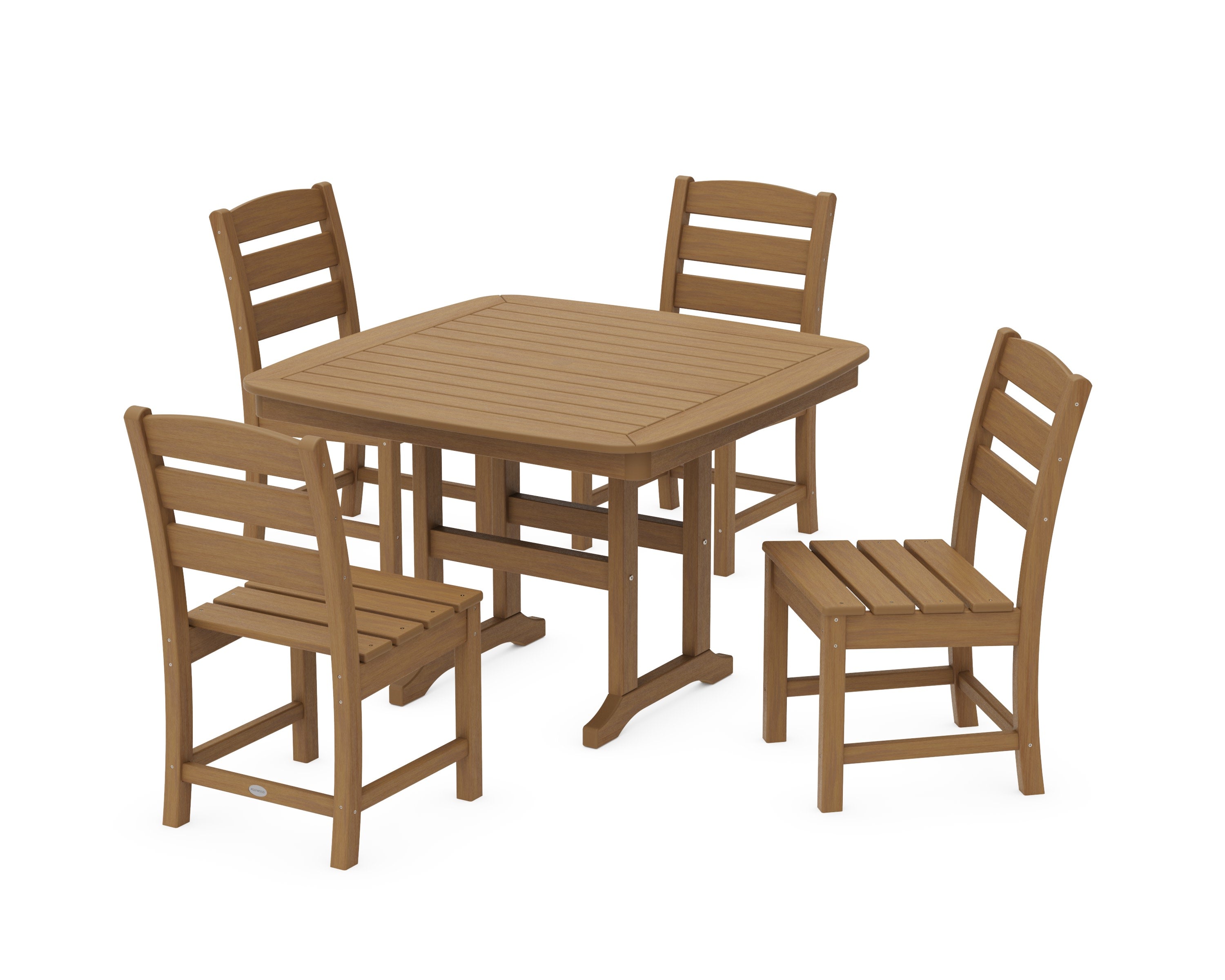 Lakeside Side Chair 5-Piece Dining Set with Trestle Legs in Natural