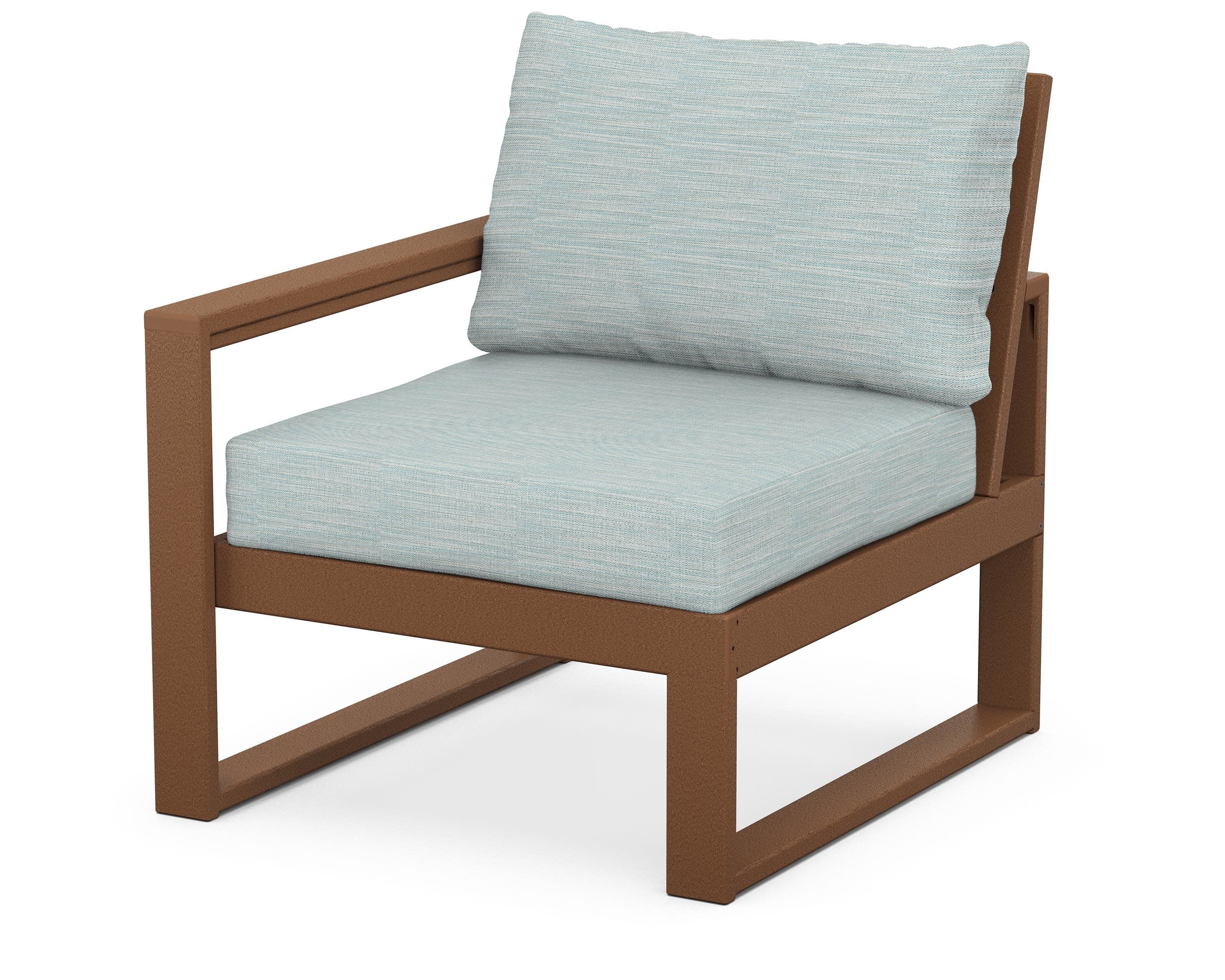 EDGE Modular Left Arm Chair in Teak / Soothe Mist