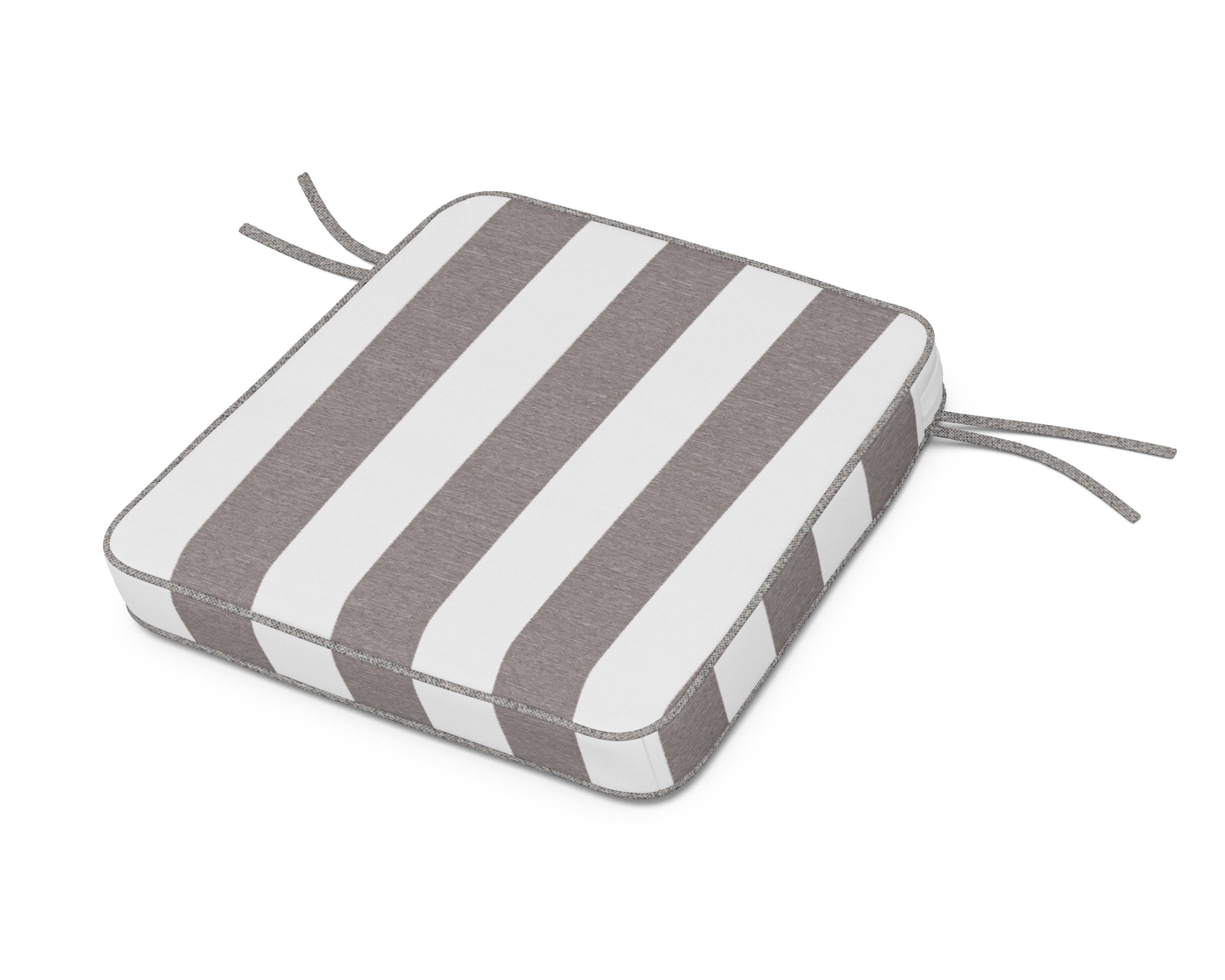 Acadia Dining Arm Seat Cushion in Cabana Stripe Grey Mist
