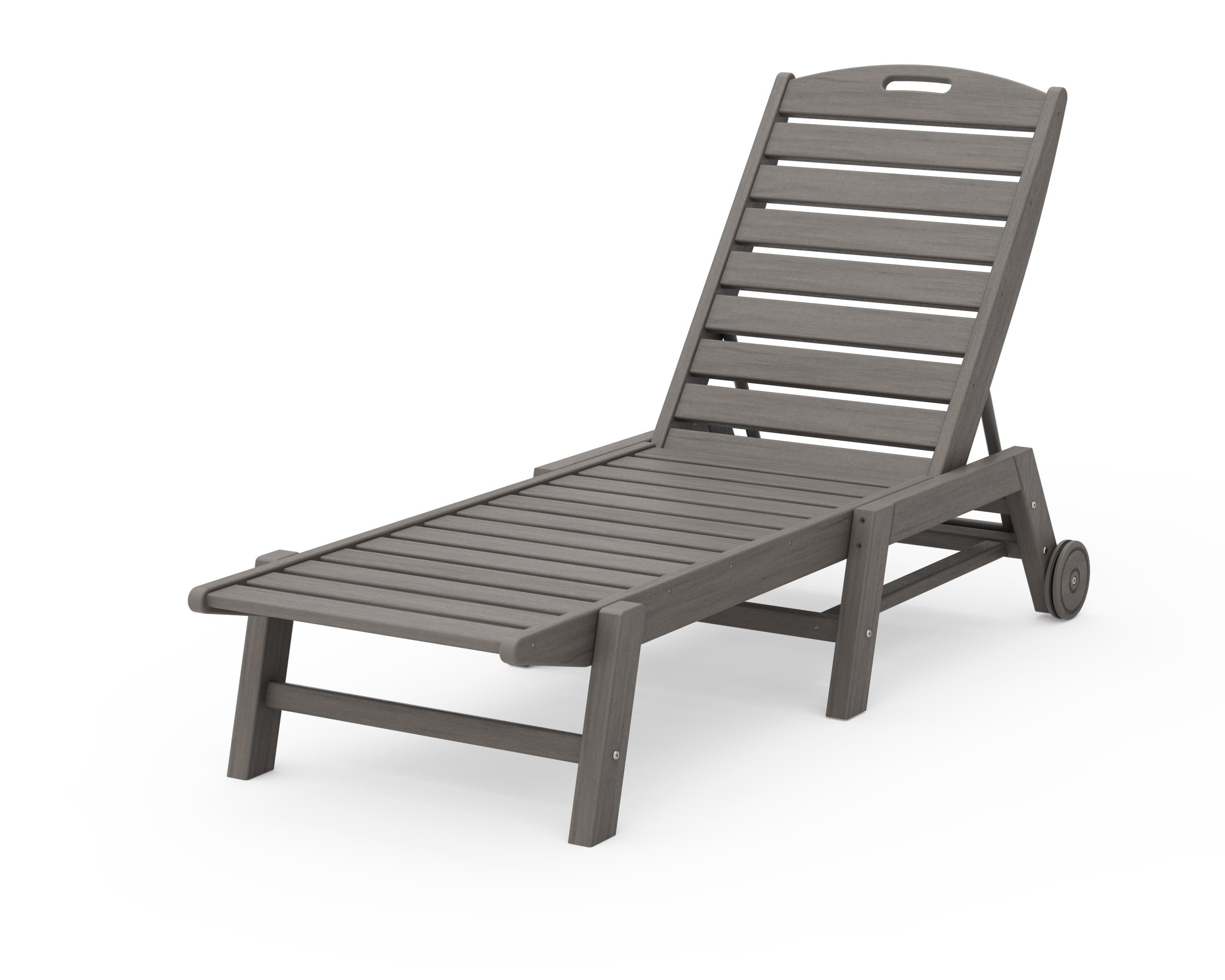 Nautical Chaise with Wheels in Driftwood