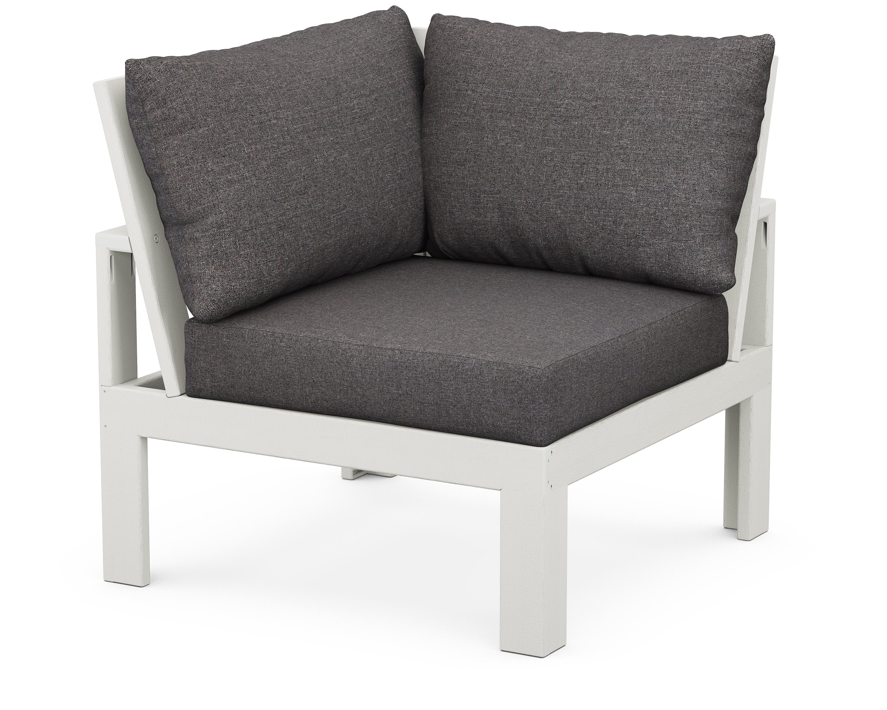 Modular Corner Chair in Vintage White / Ash Charcoal