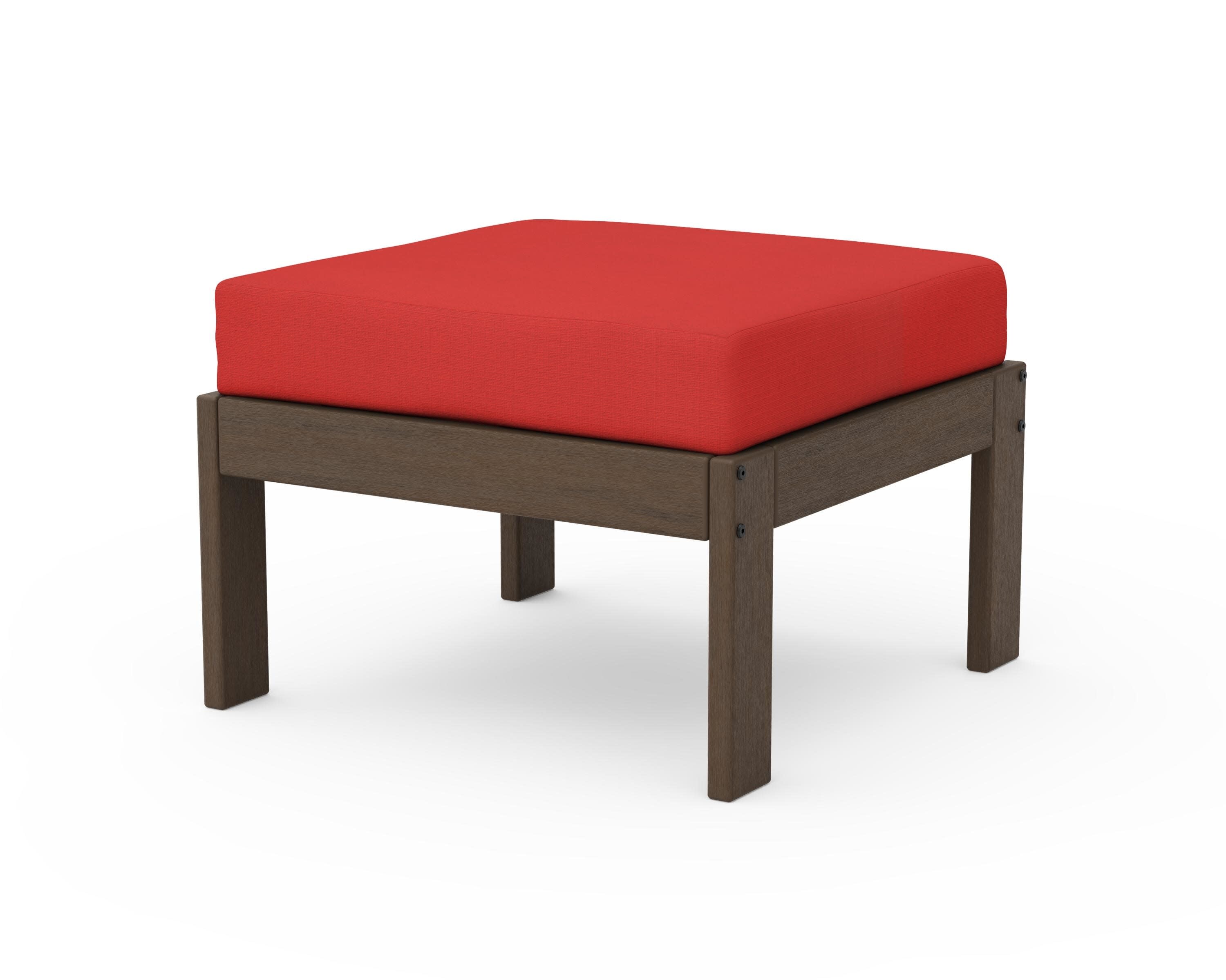 Vineyard Modular Ottoman in Kona / Crimson Linen