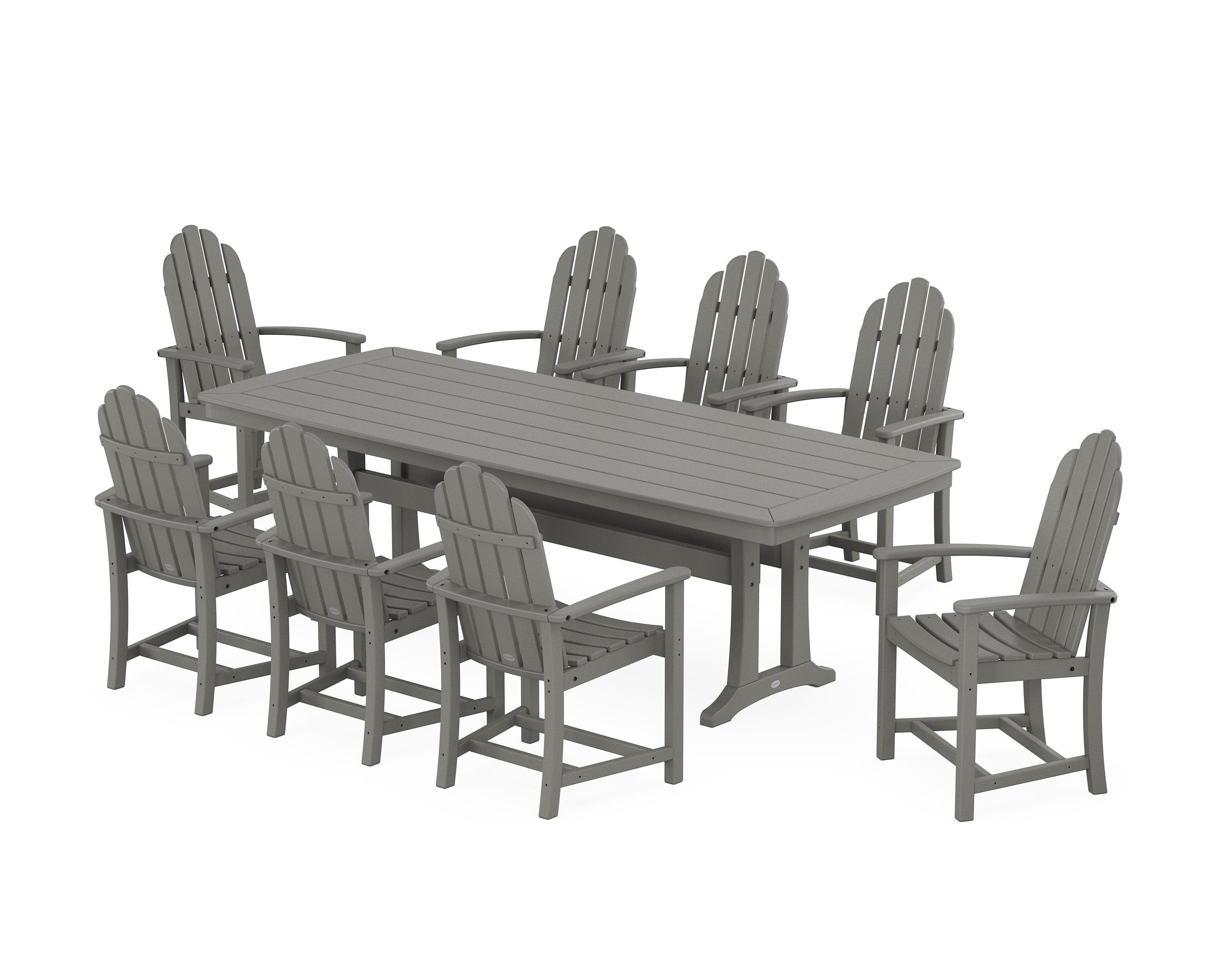 Classic Adirondack 9-Piece Dining Set with Trestle Legs in Slate Grey