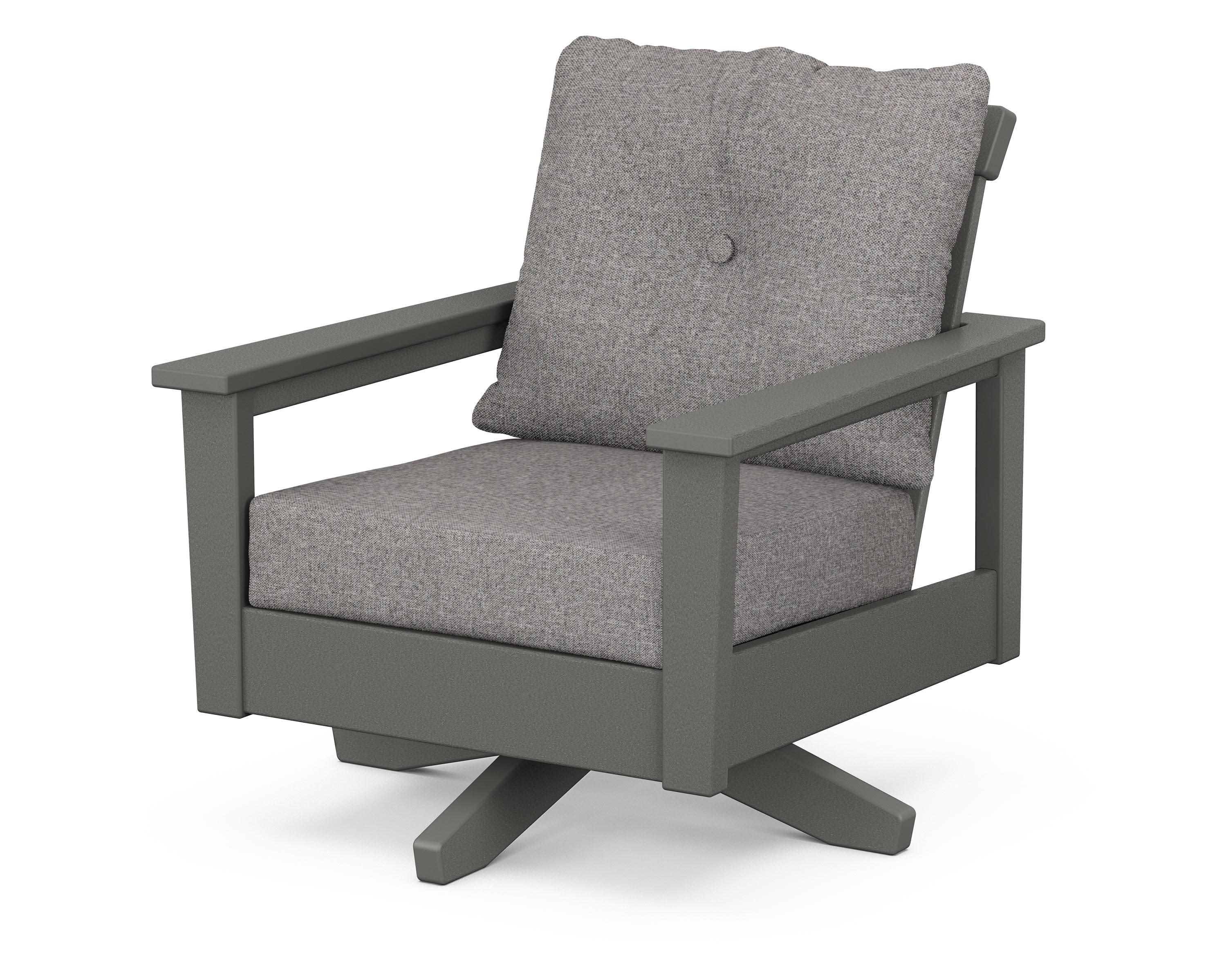 Prescott Deep Seating Swivel Chair in Slate Grey / Grey Mist