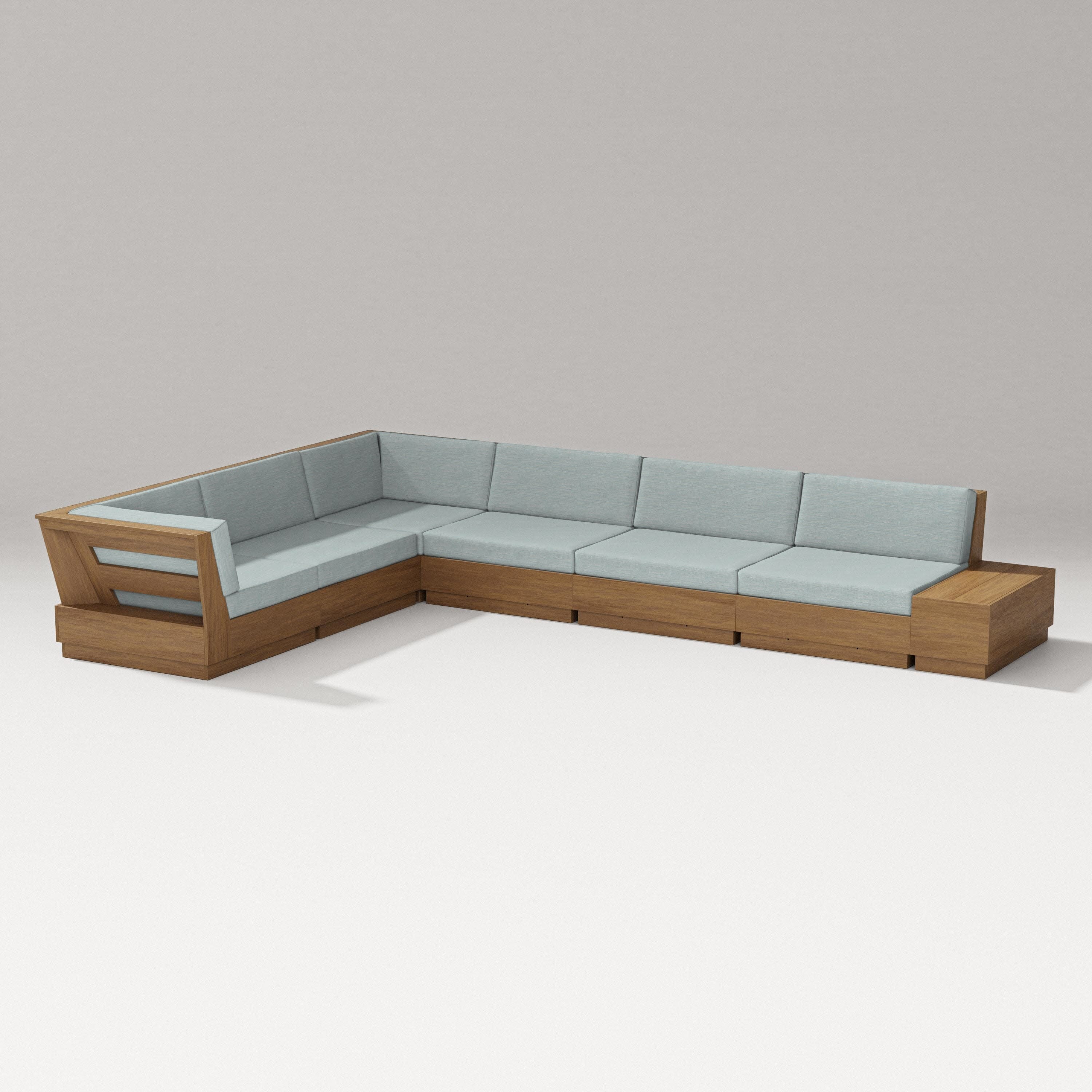 Elevate 7-Piece Corner Sectional in Natural / Soothe Mist