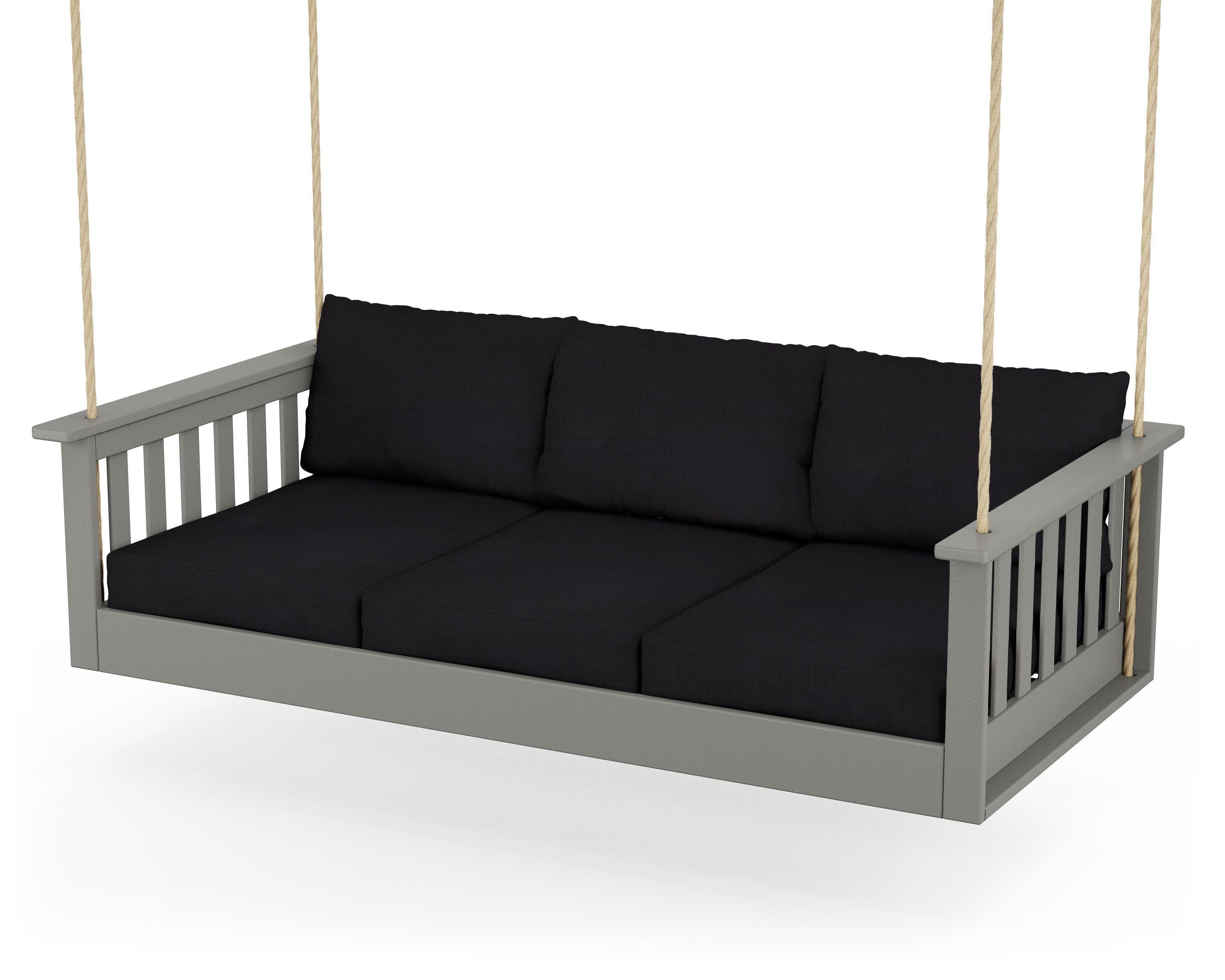 Vineyard Daybed Swing in Slate Grey / Midnight Linen